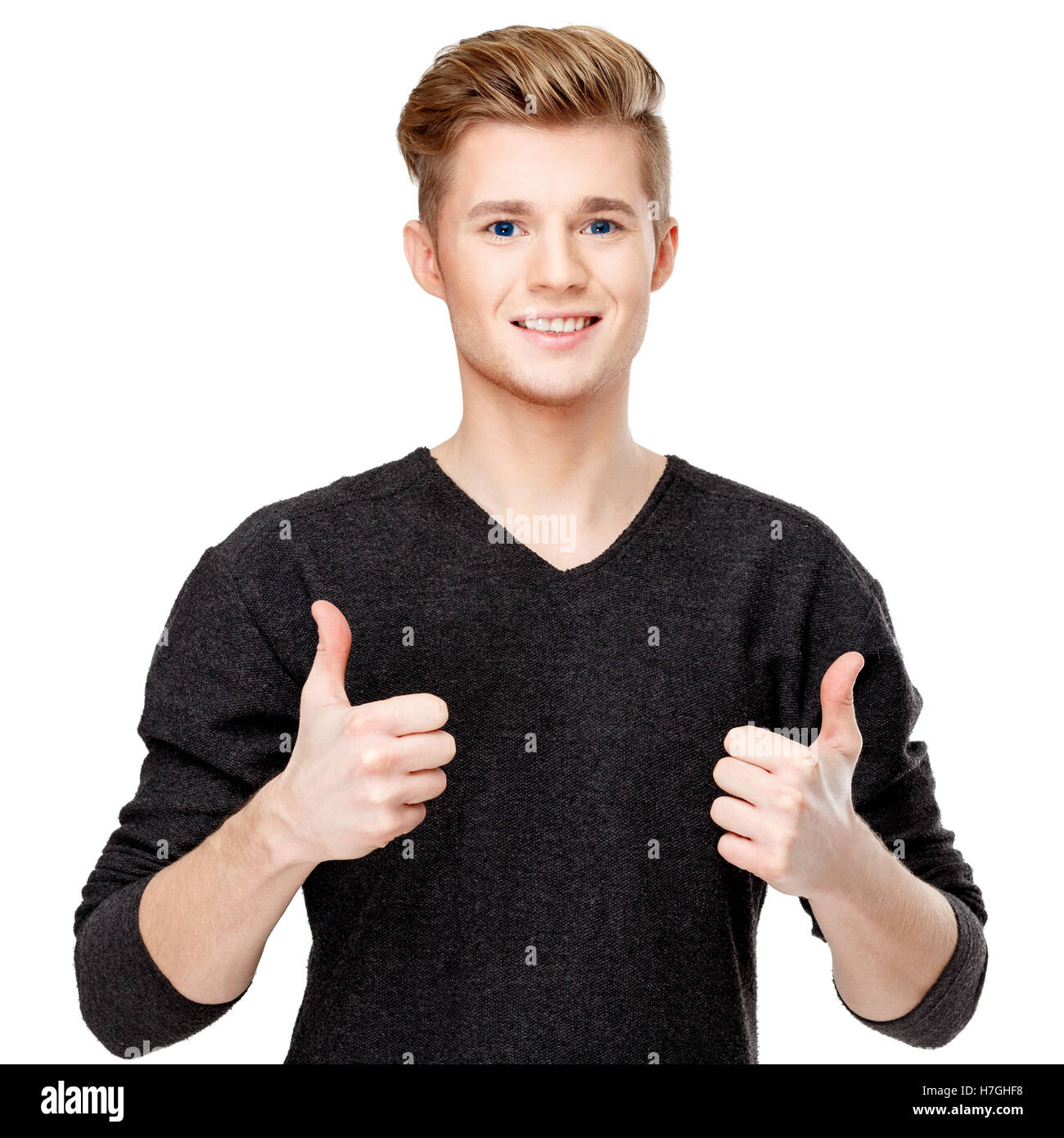 Portrait of young caucasian man isolated on white Stock Photo - Alamy