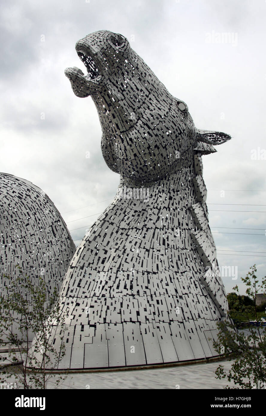 One of the huge Kelpie horse sculptures that sit on the Forth and Clyde