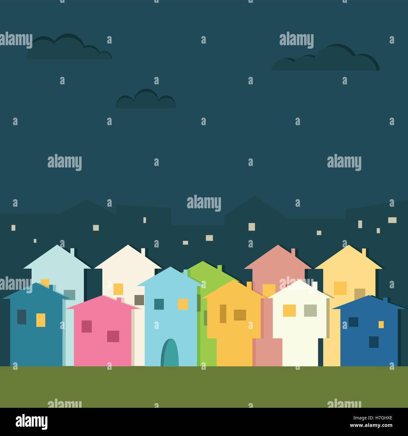 Colorful Houses. Real Estate Concept Stock Vector Image & Art - Alamy