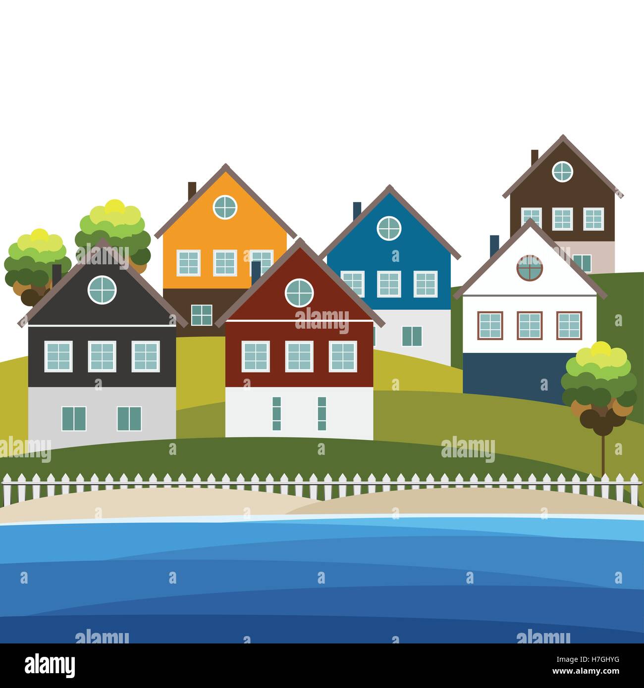 Colorful Houses. Real Estate Concept Stock Vector Image & Art - Alamy