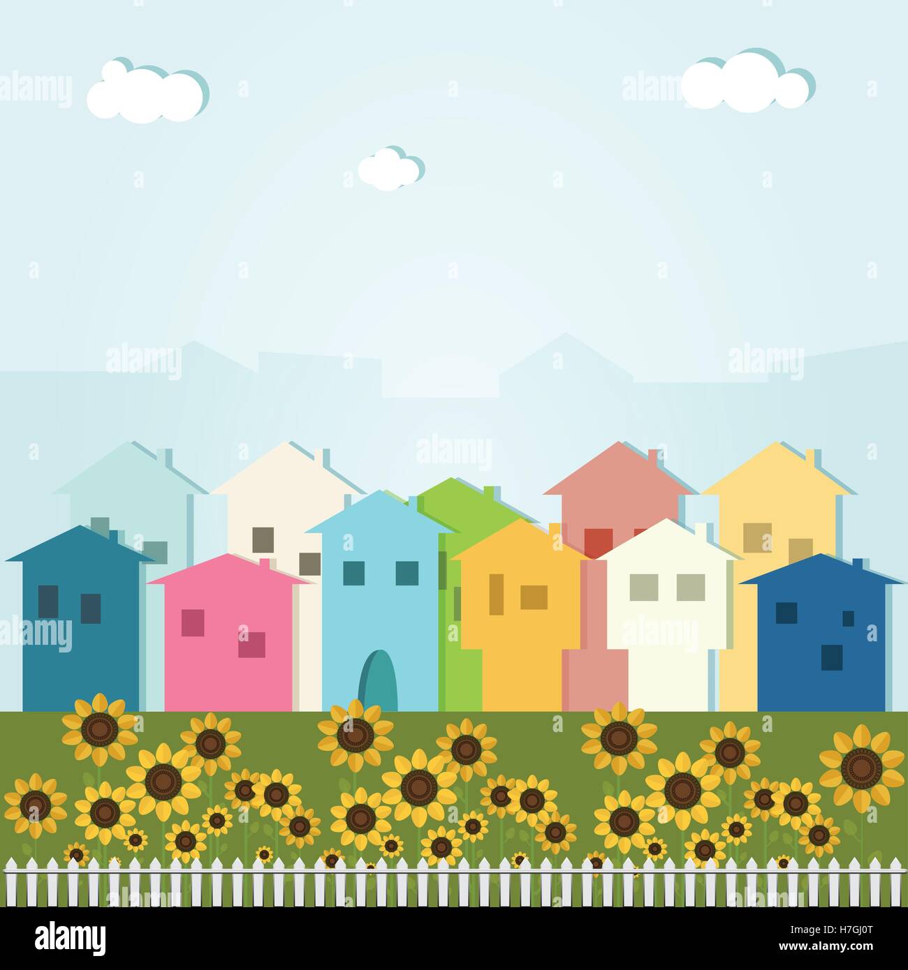 Colorful Houses. Real Estate Concept Stock Vector Image & Art - Alamy