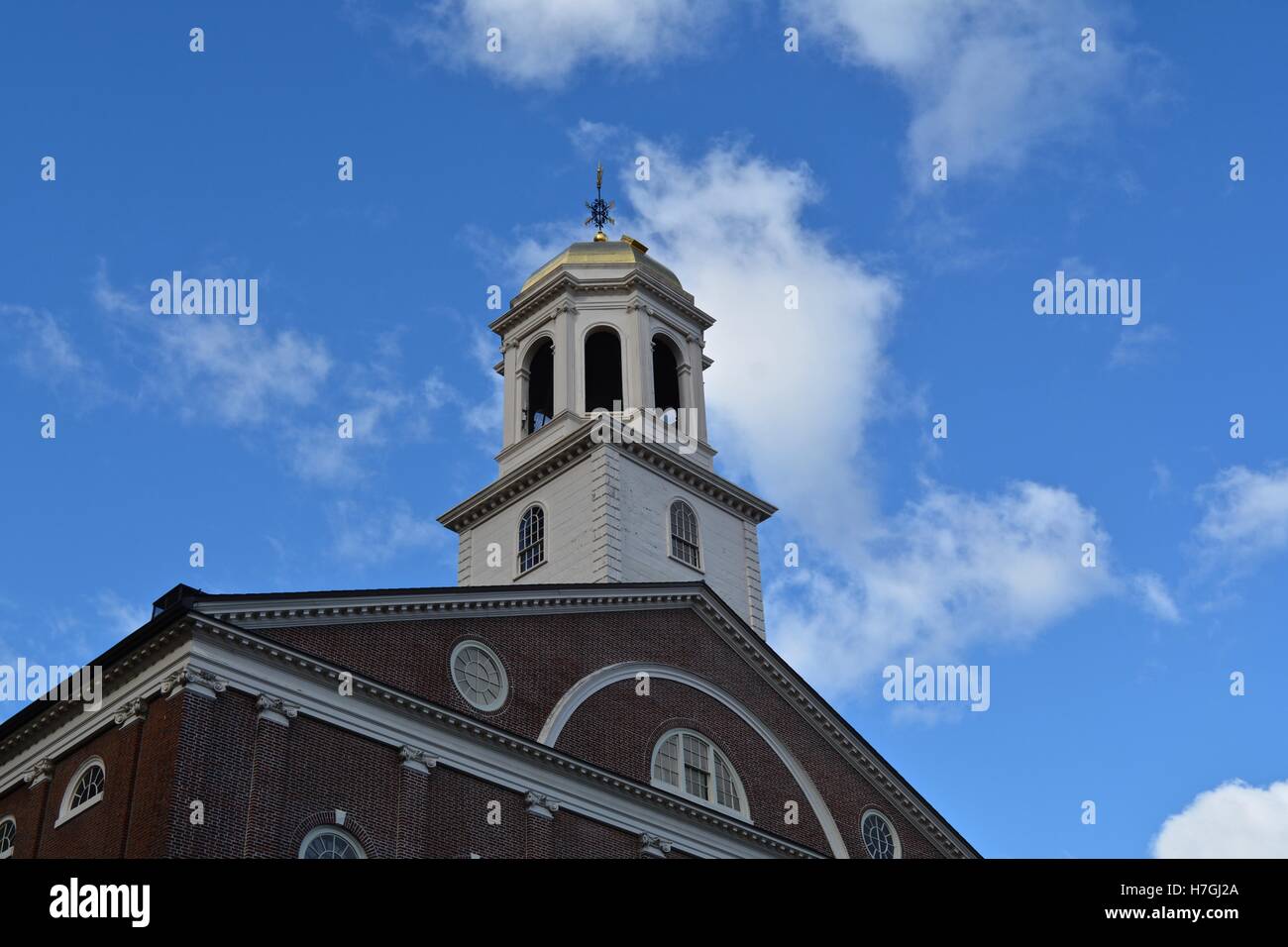 Faneuil Hall market along side Quincy Market and the Freedom Trail in downtown Boston, Massachusetts. Stock Photo