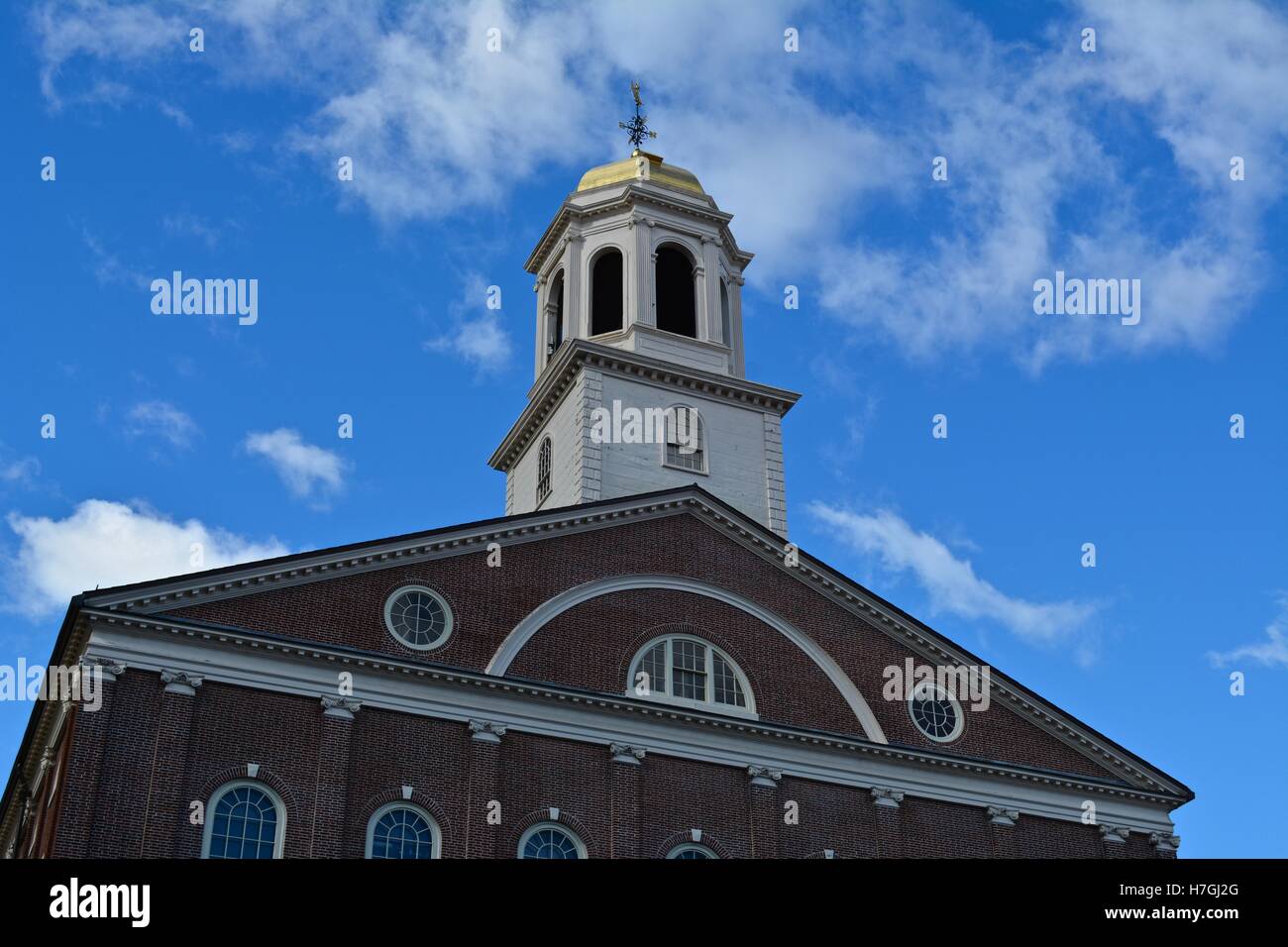 Faneuil Hall market along side Quincy Market and the Freedom Trail in downtown Boston, Massachusetts. Stock Photo