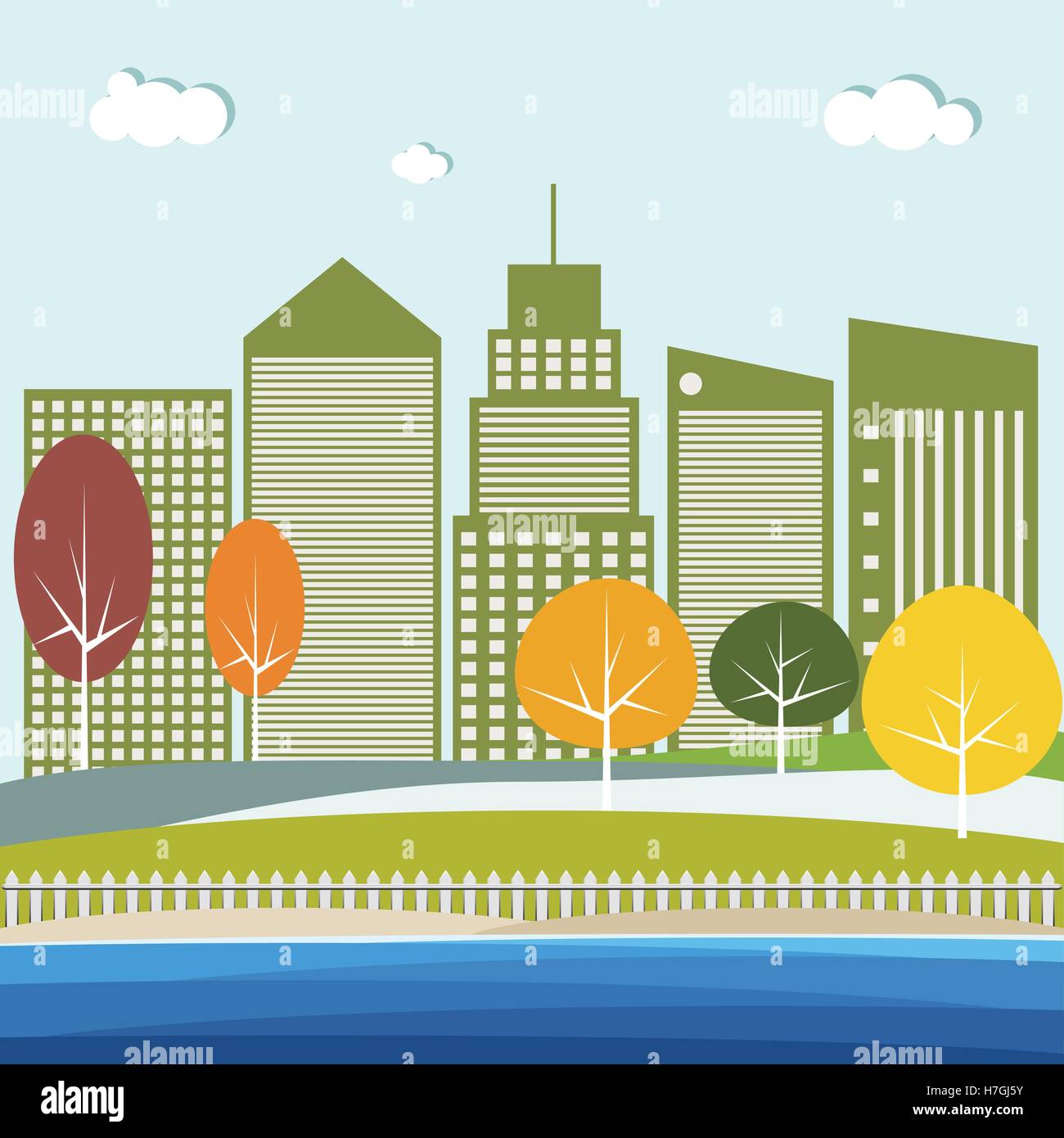 Modern Eco City. Think Green Concept Stock Vector Image & Art - Alamy