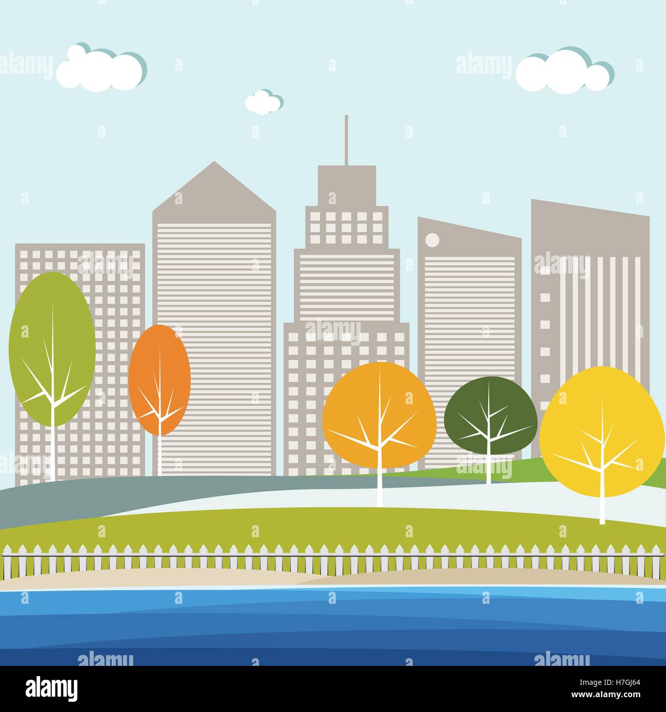 Modern city skylines Stock Vector Images - Alamy