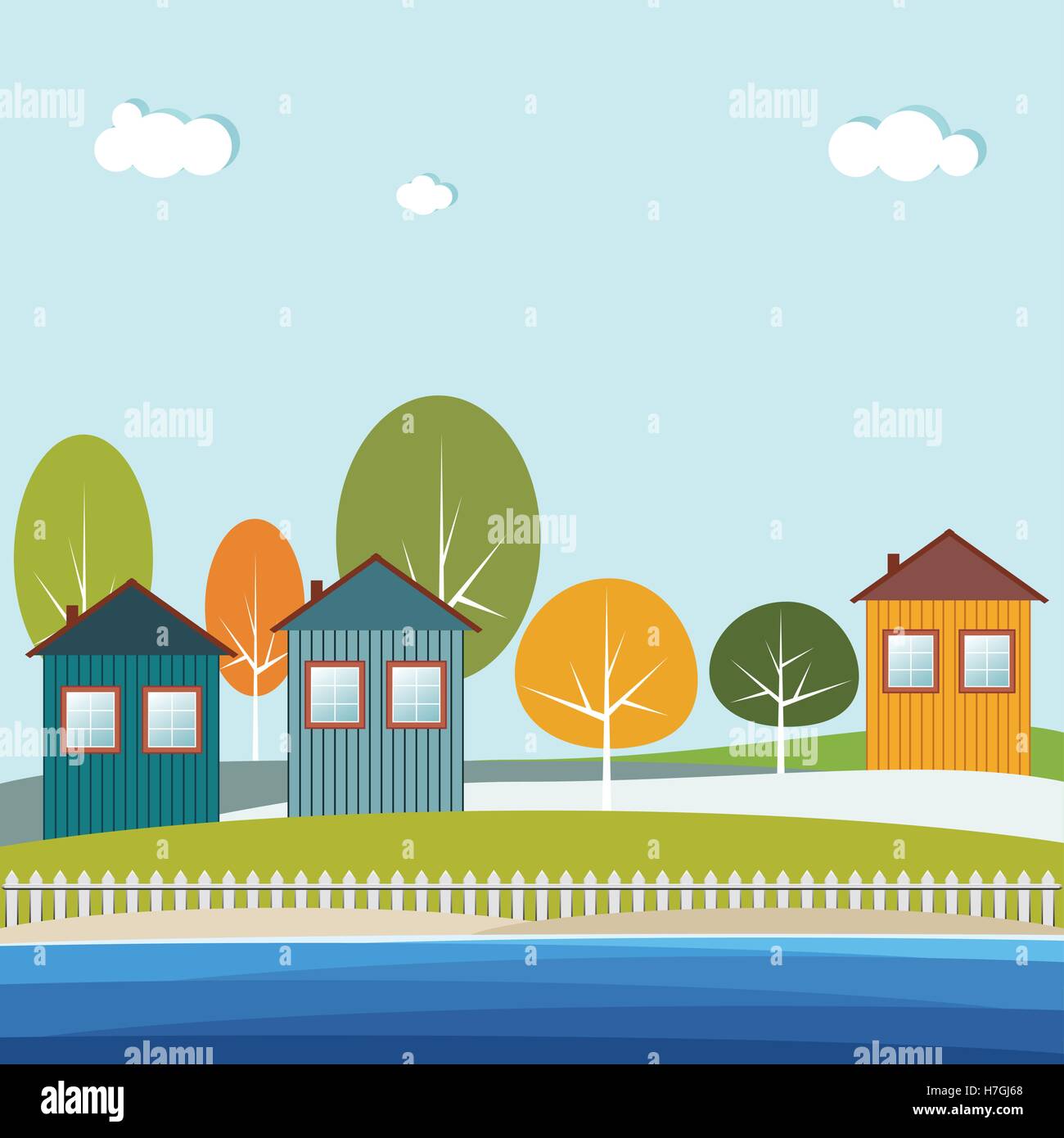 Colorful Houses. Real Estate Concept Stock Vector Image & Art - Alamy
