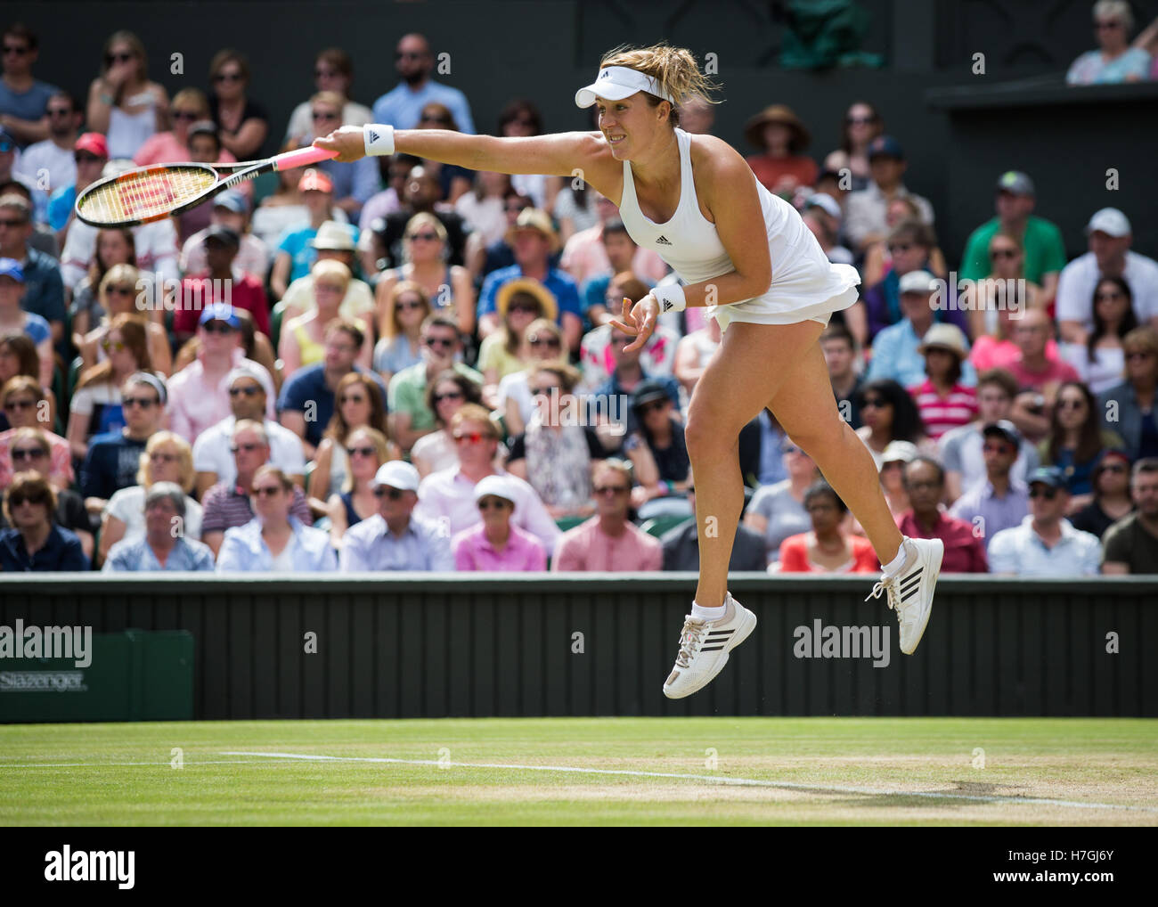 ANASTASIA PAVLYUCHENKOVA (RUS) in action at Wimbledon 2016 Stock Photo