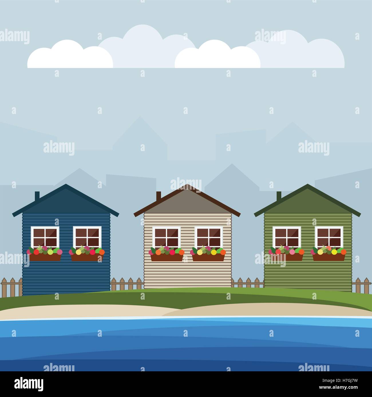 Colorful Houses. Real Estate Concept Stock Vector Image & Art - Alamy