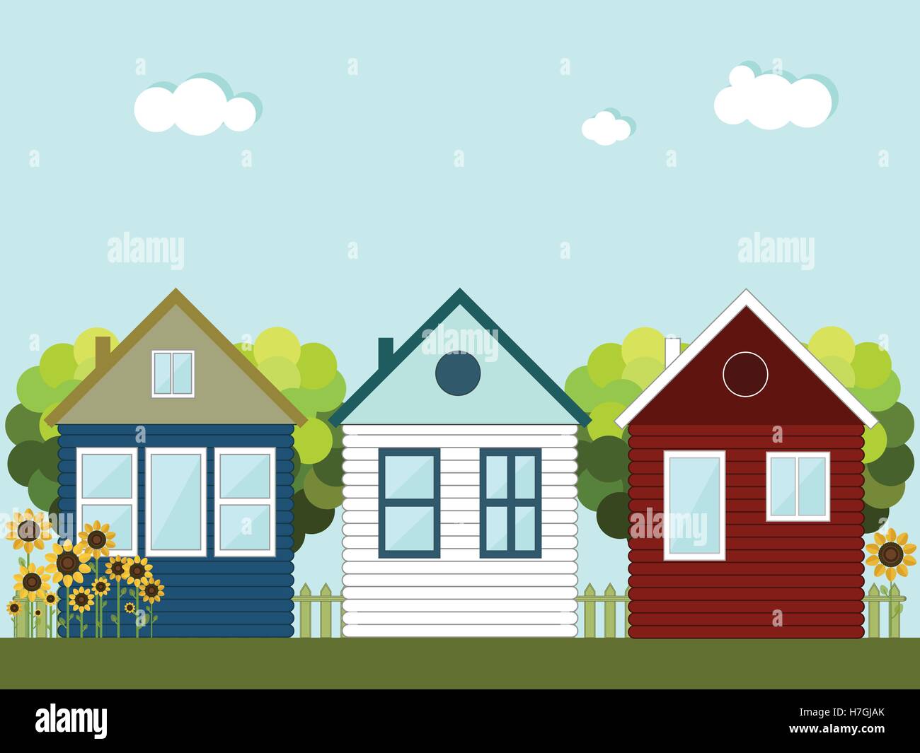 Colorful Houses. Real Estate Concept Stock Vector Image & Art - Alamy