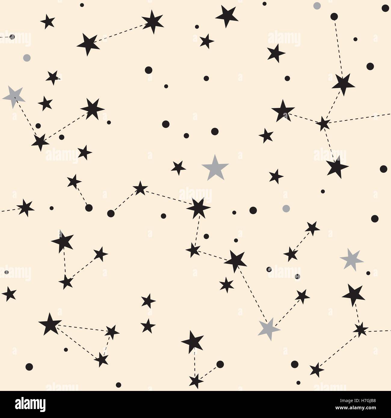 Stars. Pale background. Retro texture. Seamless pattern. Stock Vector
