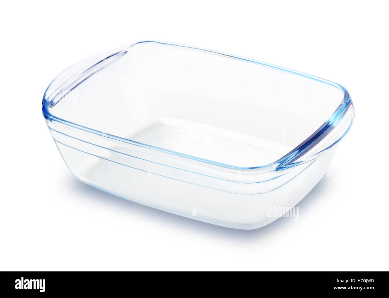 Glass baking dish isolated on white background Stock Photo