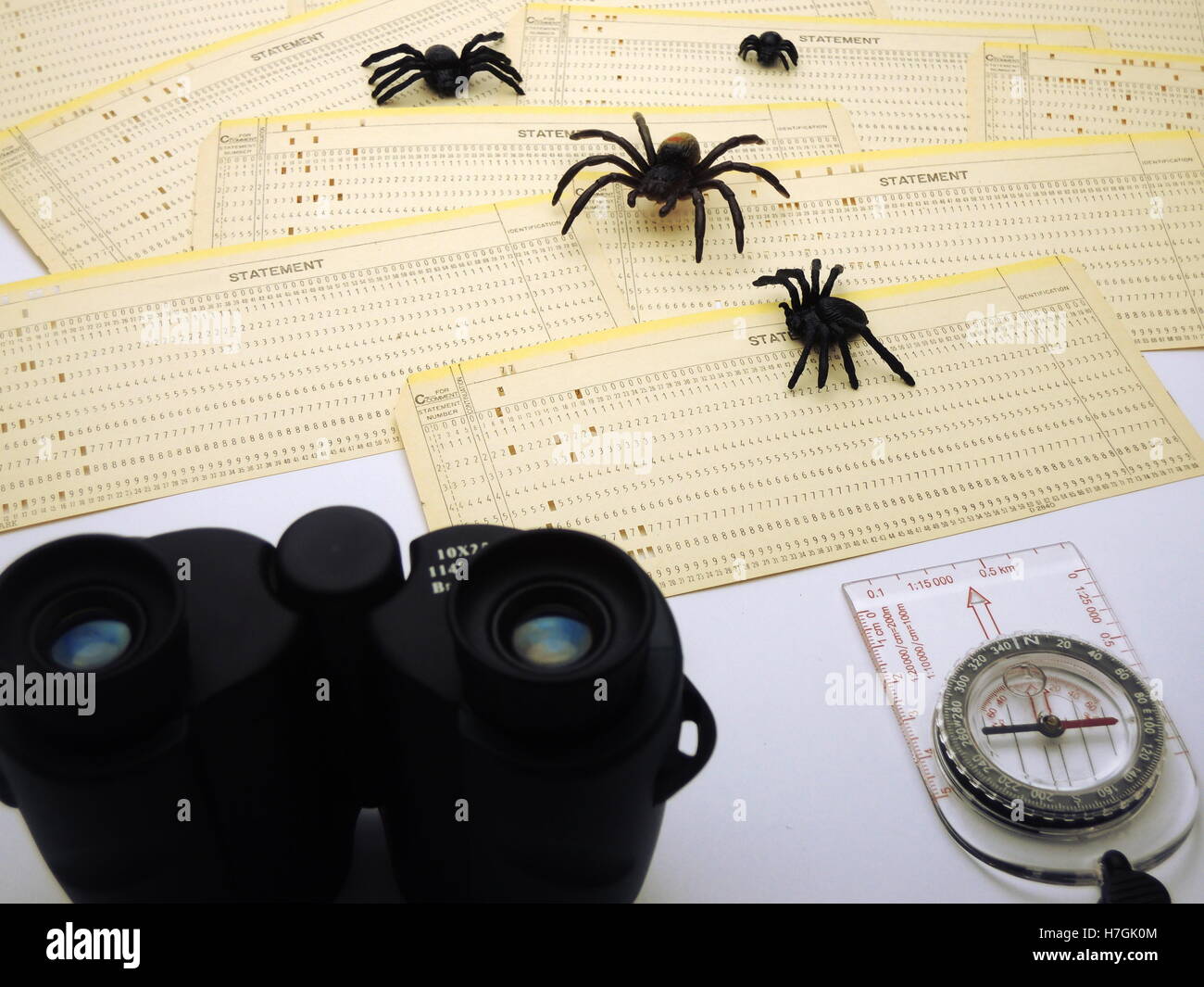 Exploratory testing of legacy code punchcards containing fortran statements Stock Photo Alamy