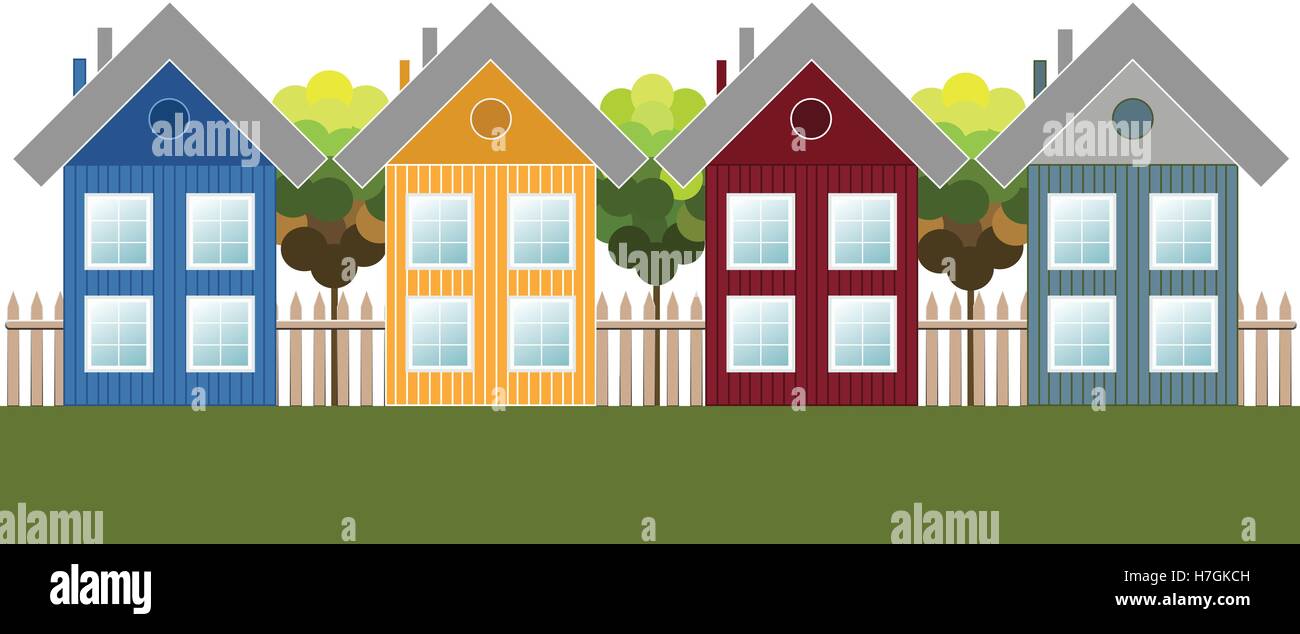Colorful Houses. Real Estate Concept Stock Vector Image & Art - Alamy