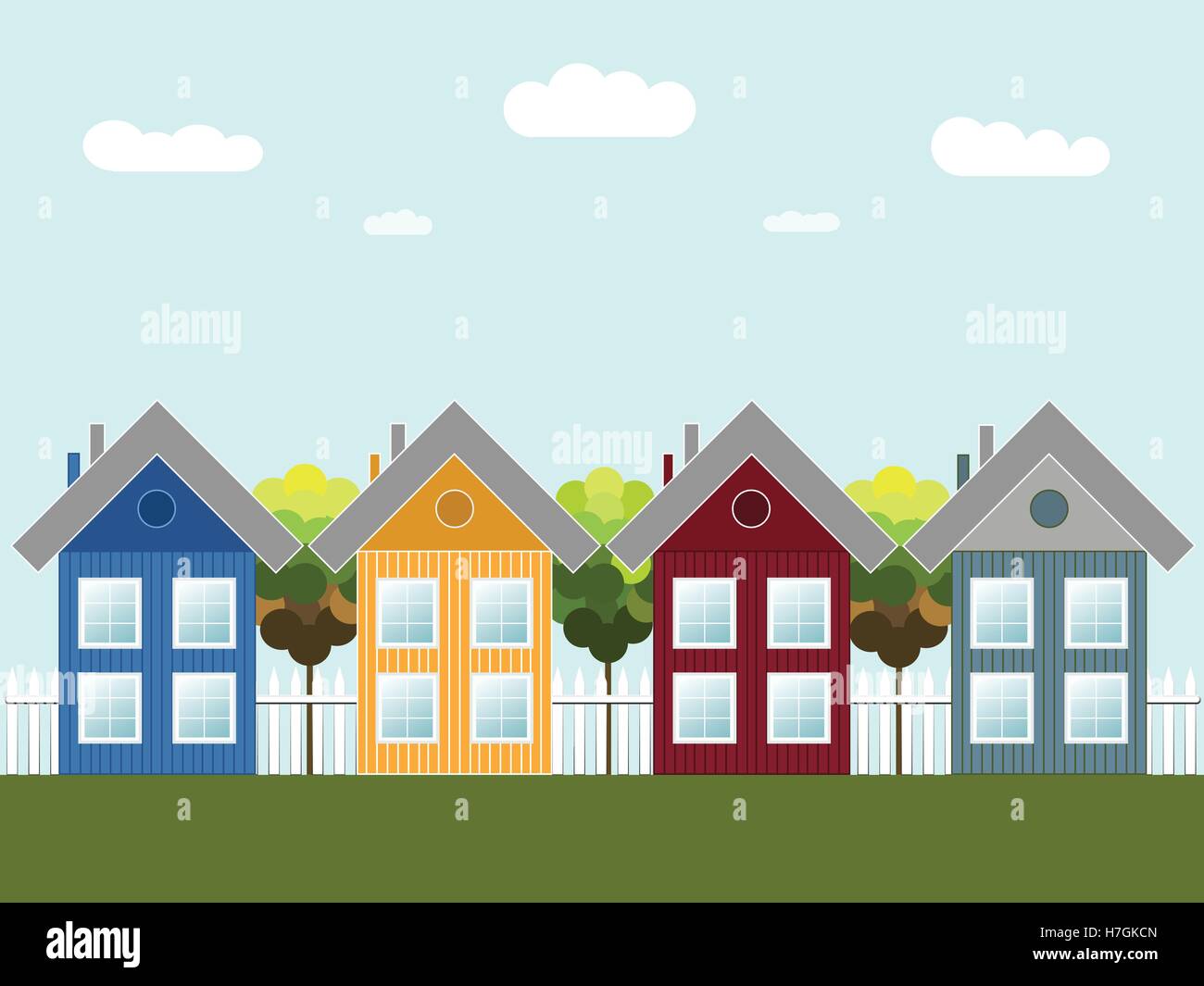 Colorful Houses. Real Estate Concept Stock Vector Image & Art - Alamy