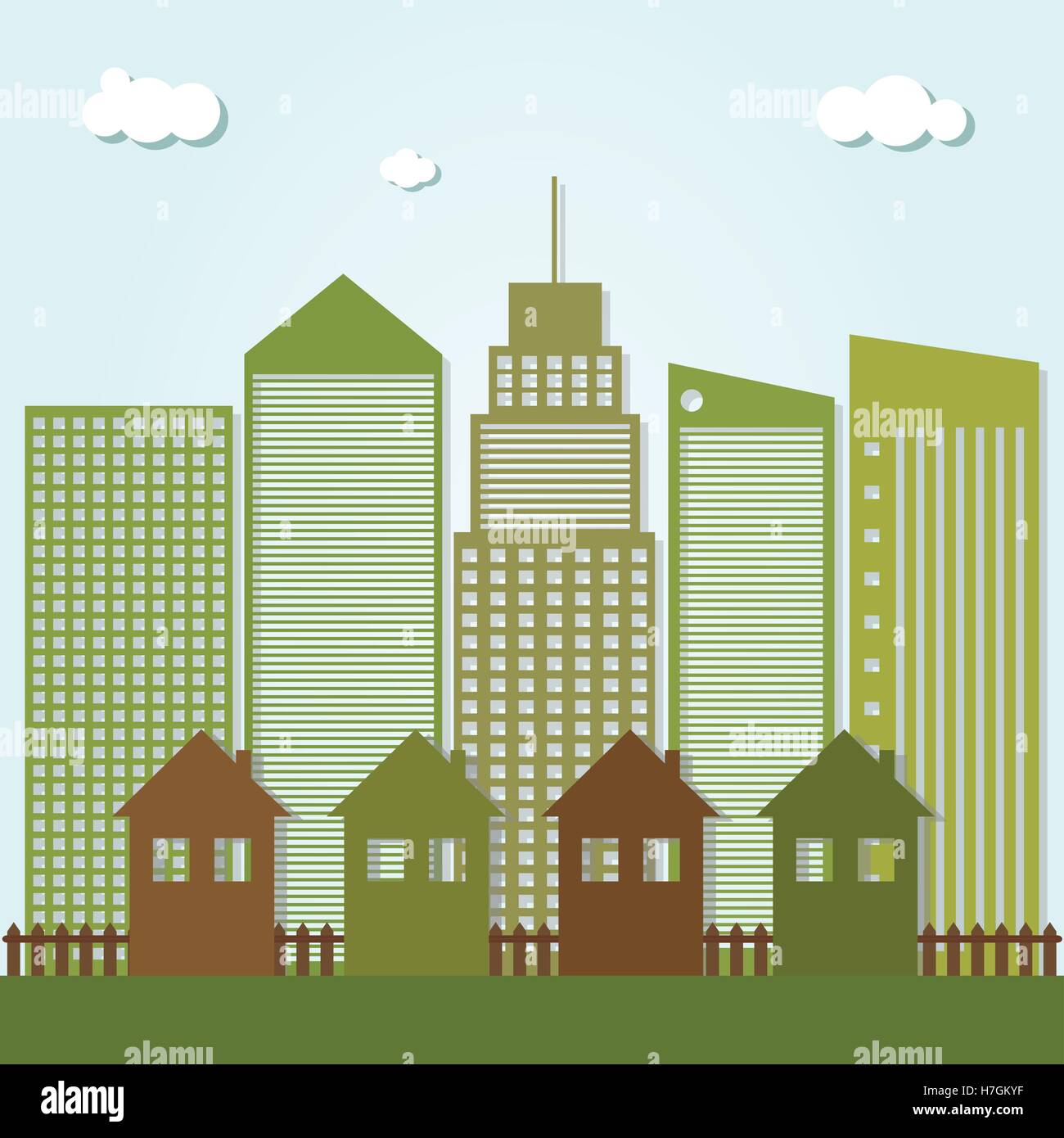 Modern Eco City. Think Green Concept Stock Vector Image & Art - Alamy