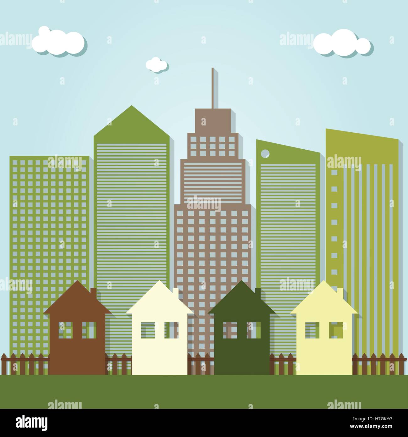 Modern Eco City. Think Green Concept Stock Vector