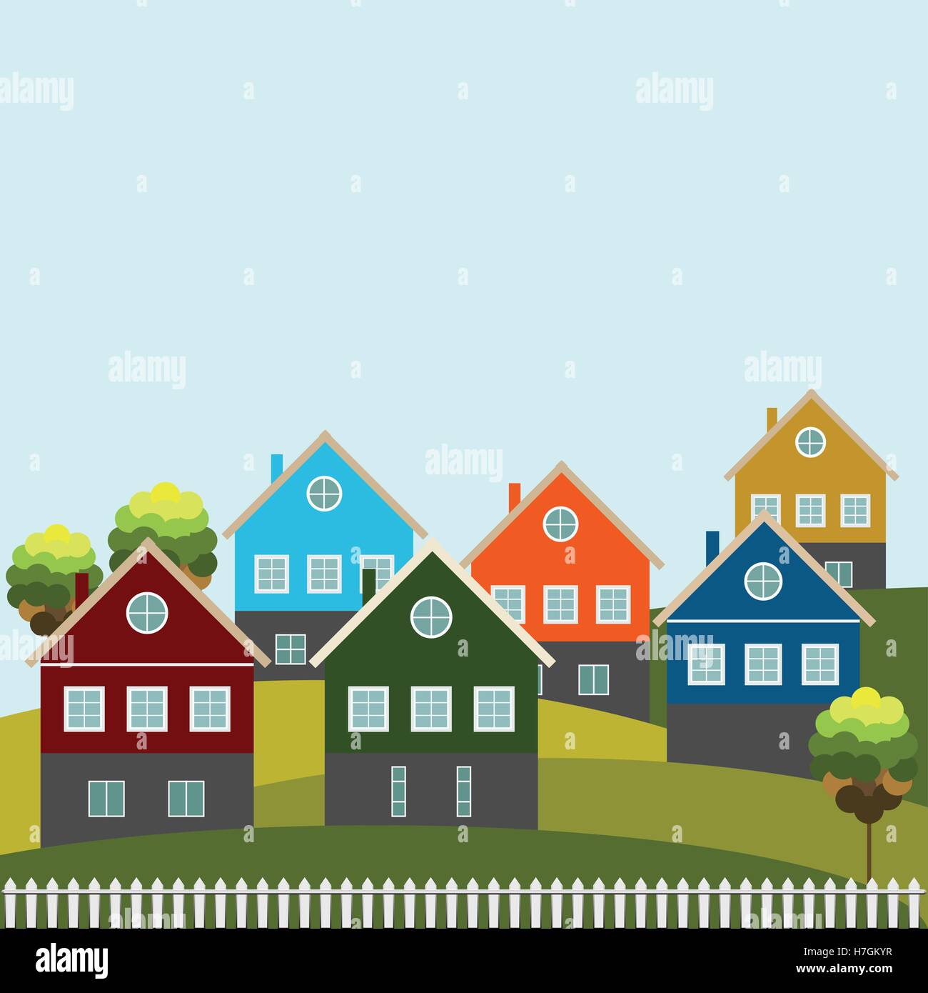 Colorful Houses. Real Estate Concept Stock Vector Image & Art - Alamy