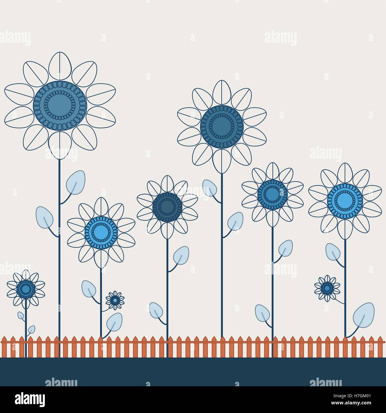 Abstract Field Of Colorful Sunflowers Stock Vector Image & Art - Alamy