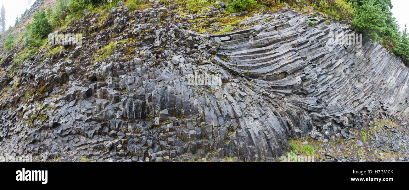 Columnar joints in volcanic rocks. Mt Baker Wildness Area. Washington