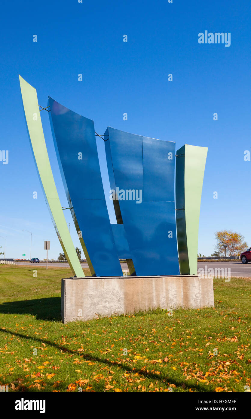 A welcome to Hawkesbury sign in Hawkesbury, Ontario, Canada. Stock Photo