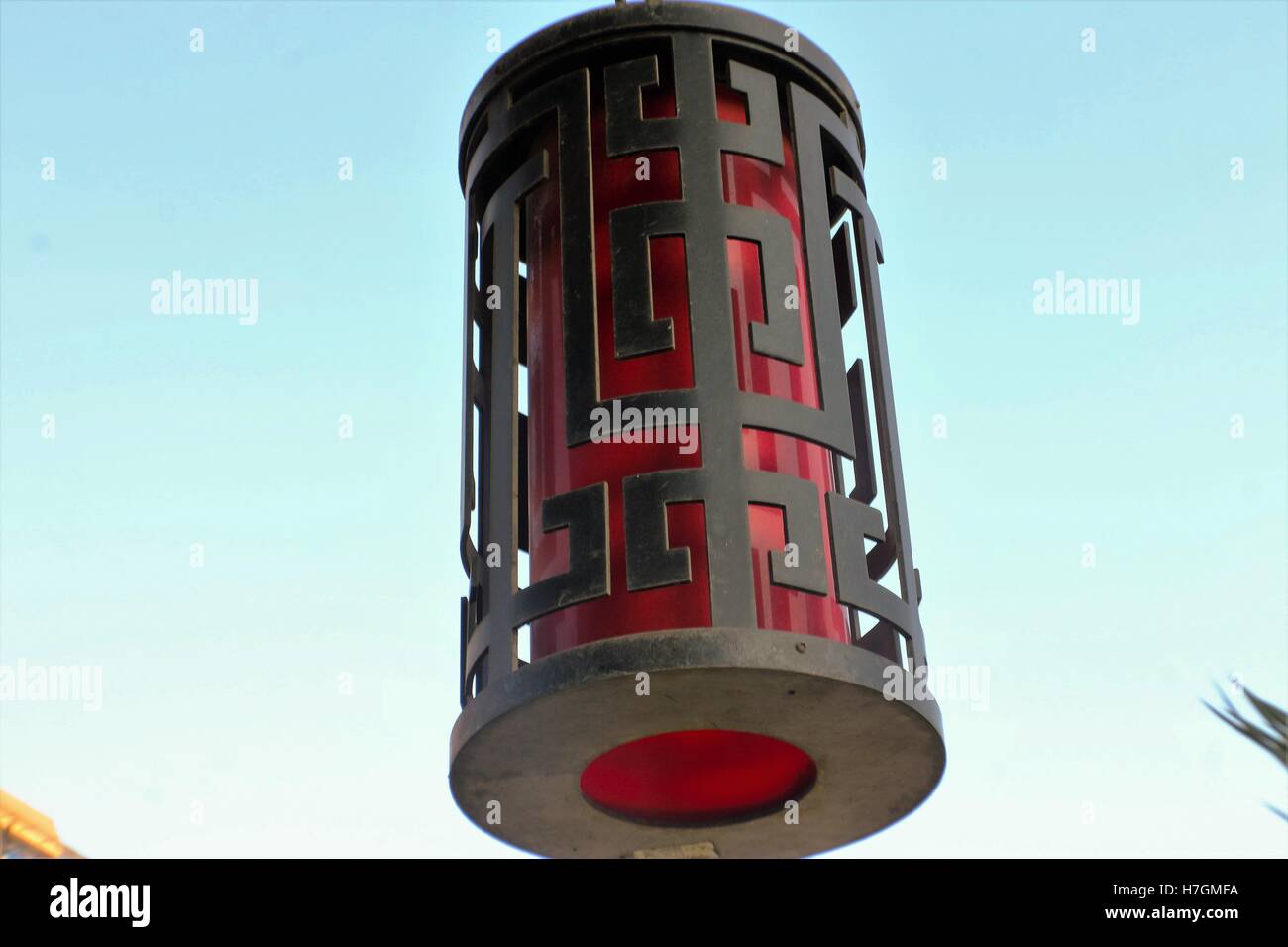 Metal hanging Chinese lantern Stock Photo - Alamy