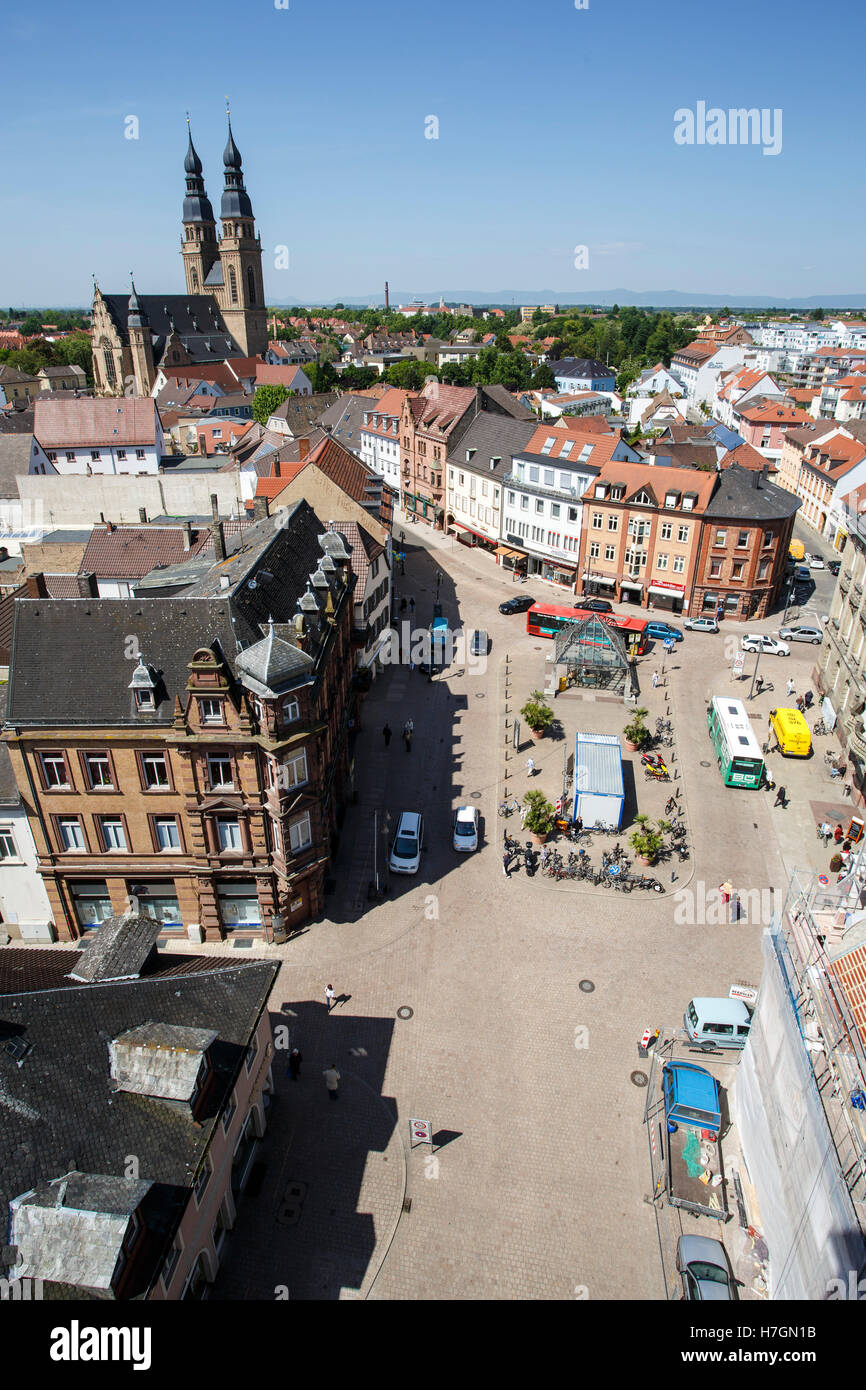 View of the city of Speyer in Rhineland Palatinate Germany Europe in early summer on a sunny day Stock Photo