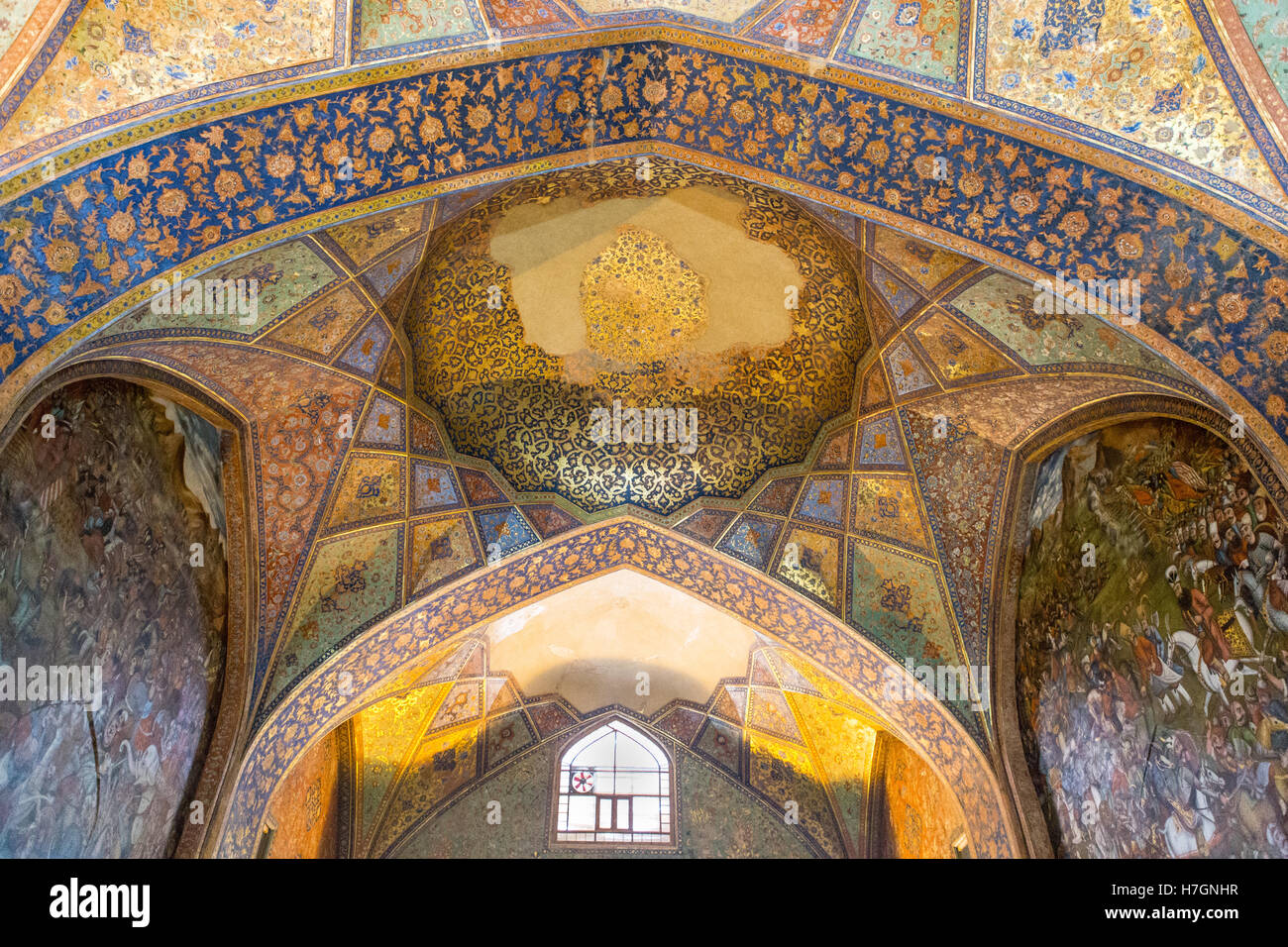 decorative roof of iranian mosque Stock Photo