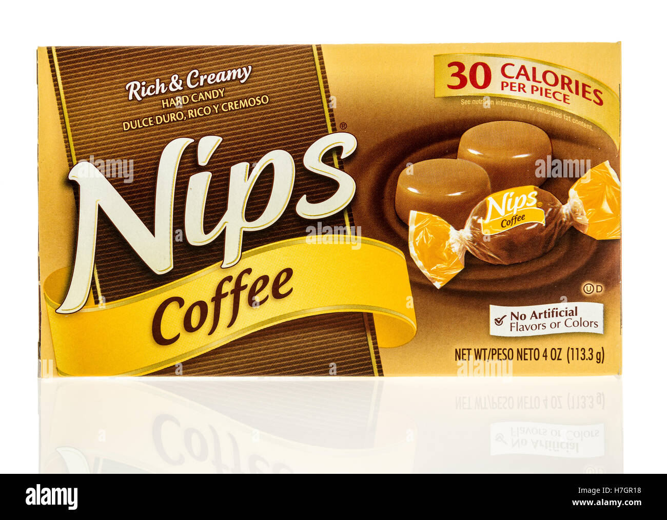 Winneconne, WI 2 November 2016 Package of Nips coffee flavored hard
