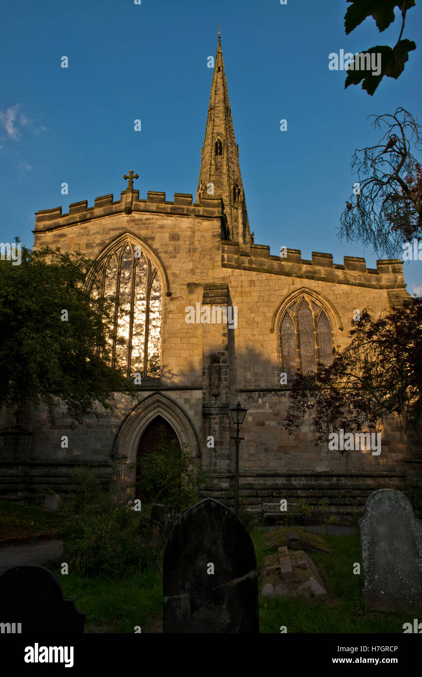 The Parish Church of St Oswald, Ashbourne, Derbyshire, UK Stock Photo