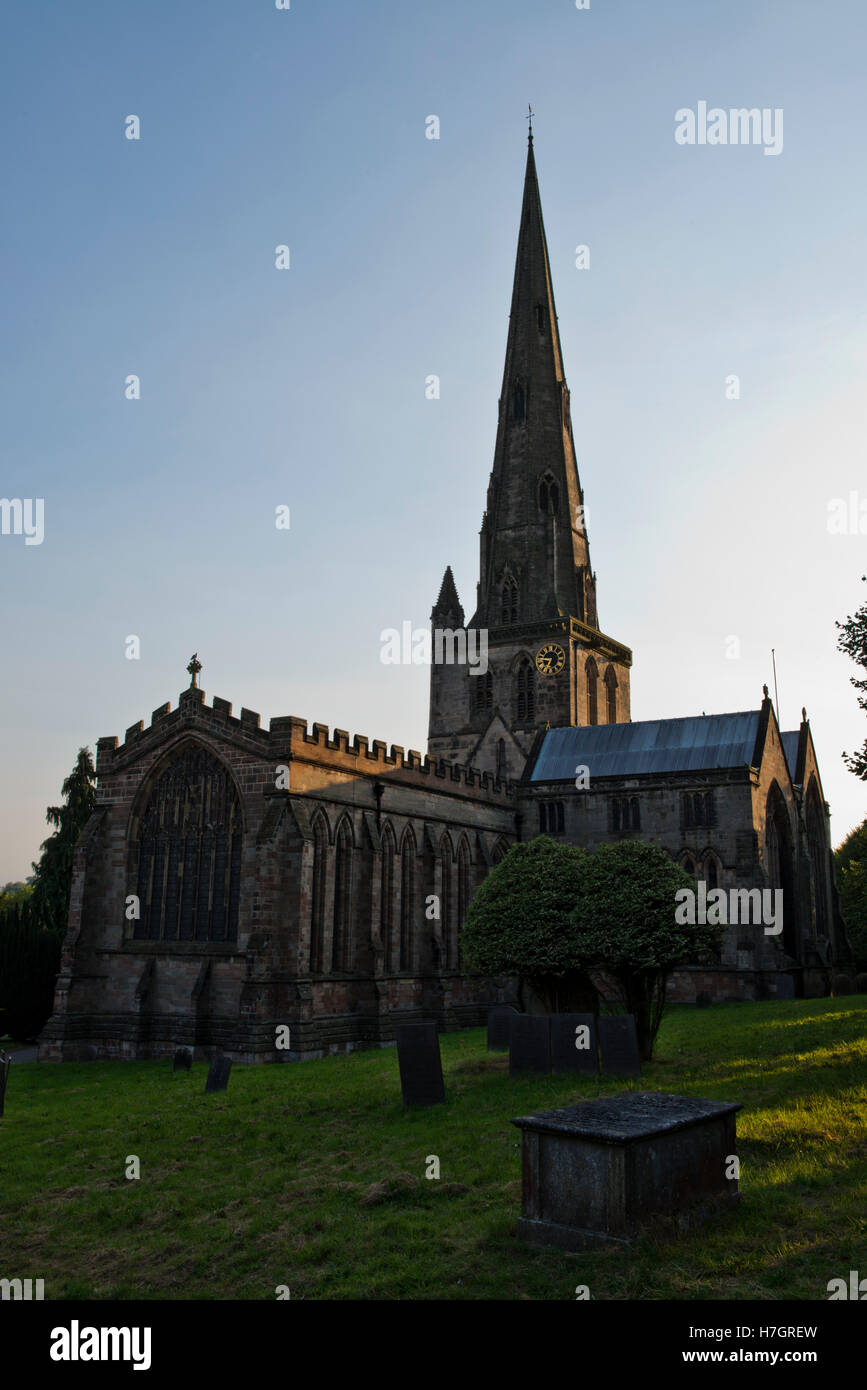 The Parish Church of St Oswald, Ashbourne, Derbyshire, UK Stock Photo