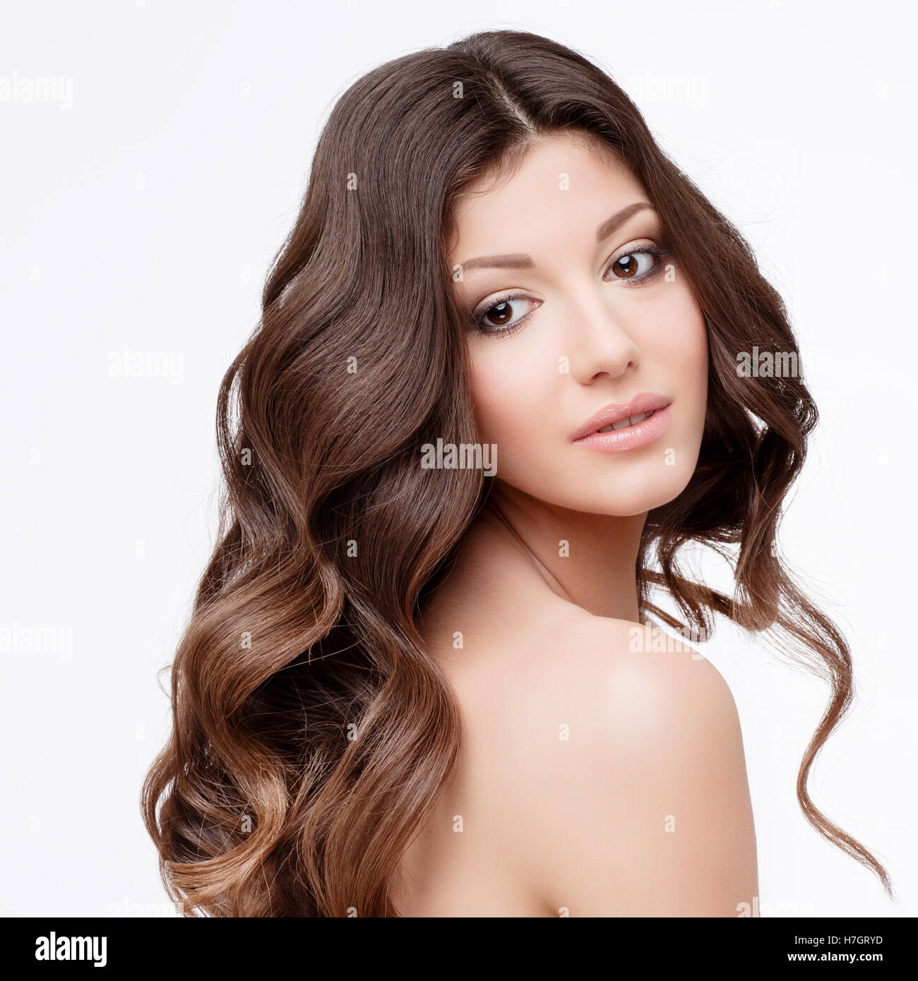 Beautiful Woman With Curly Brown Hair Stock Photo Alamy beautiful-woman-with-curly-brown-hair-stock-photo-alamy