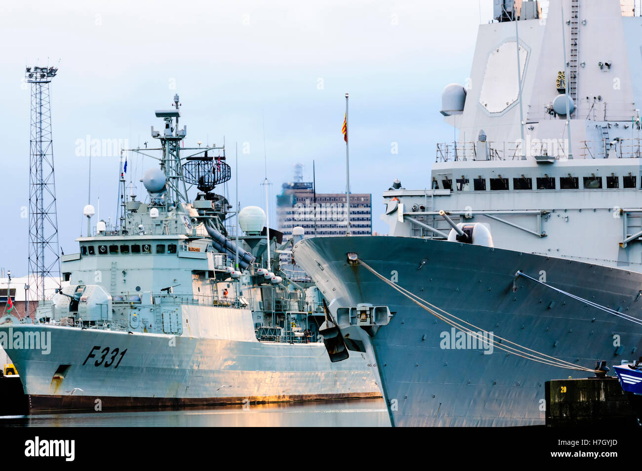 Ships from Standing NATO Maritime Group One (SNMG1) visit Belfast. Stock Photo