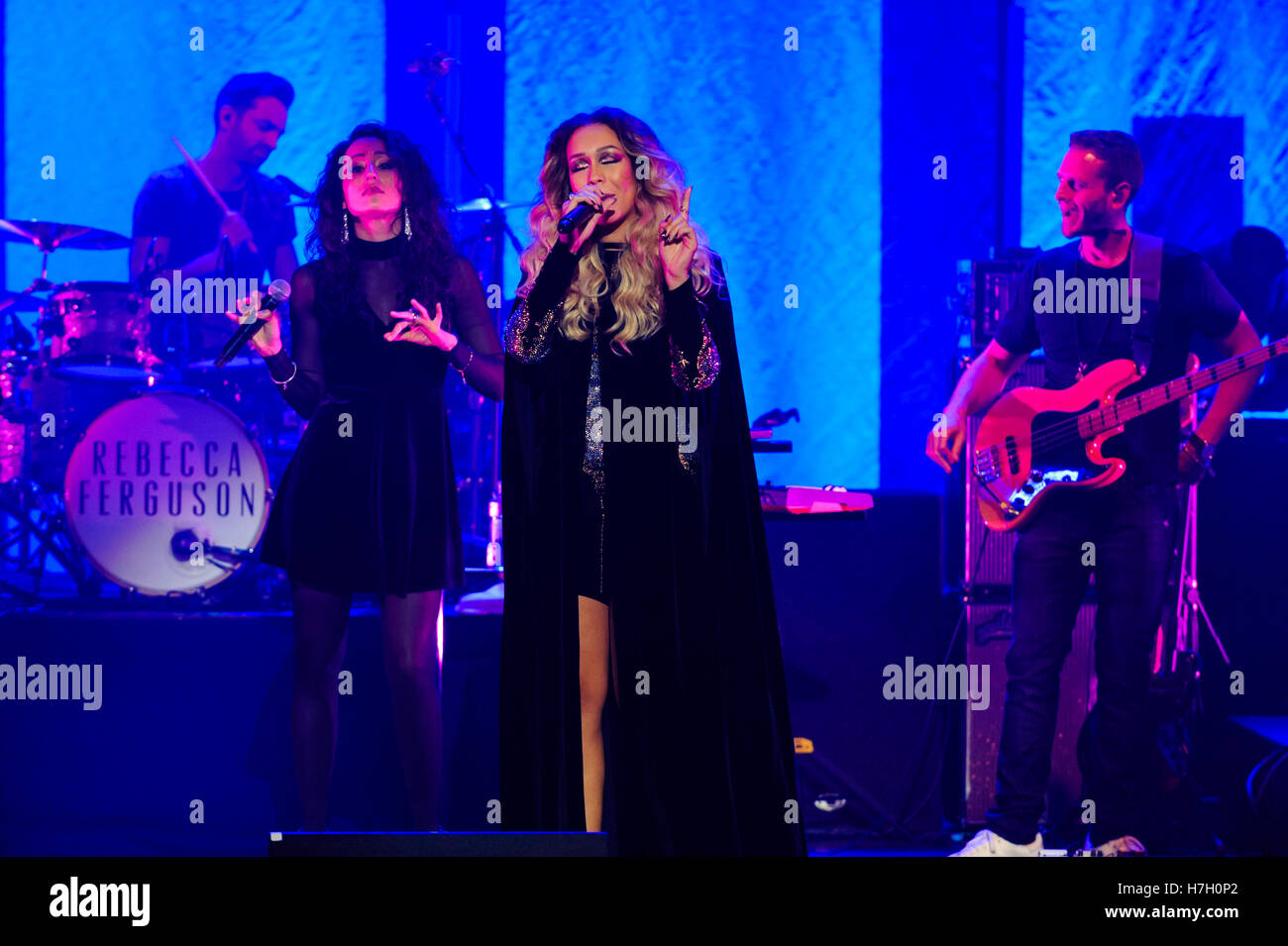 Liverpool, UK. 4th November 2016. Singer and former X Factor runner up, Rebecca Ferguson, performs her homecoming show, to a sellout audience, at the Liverpool Philharmonic Hall as part of her UK 'Superwoman' tour. © Paul Warburton Stock Photo