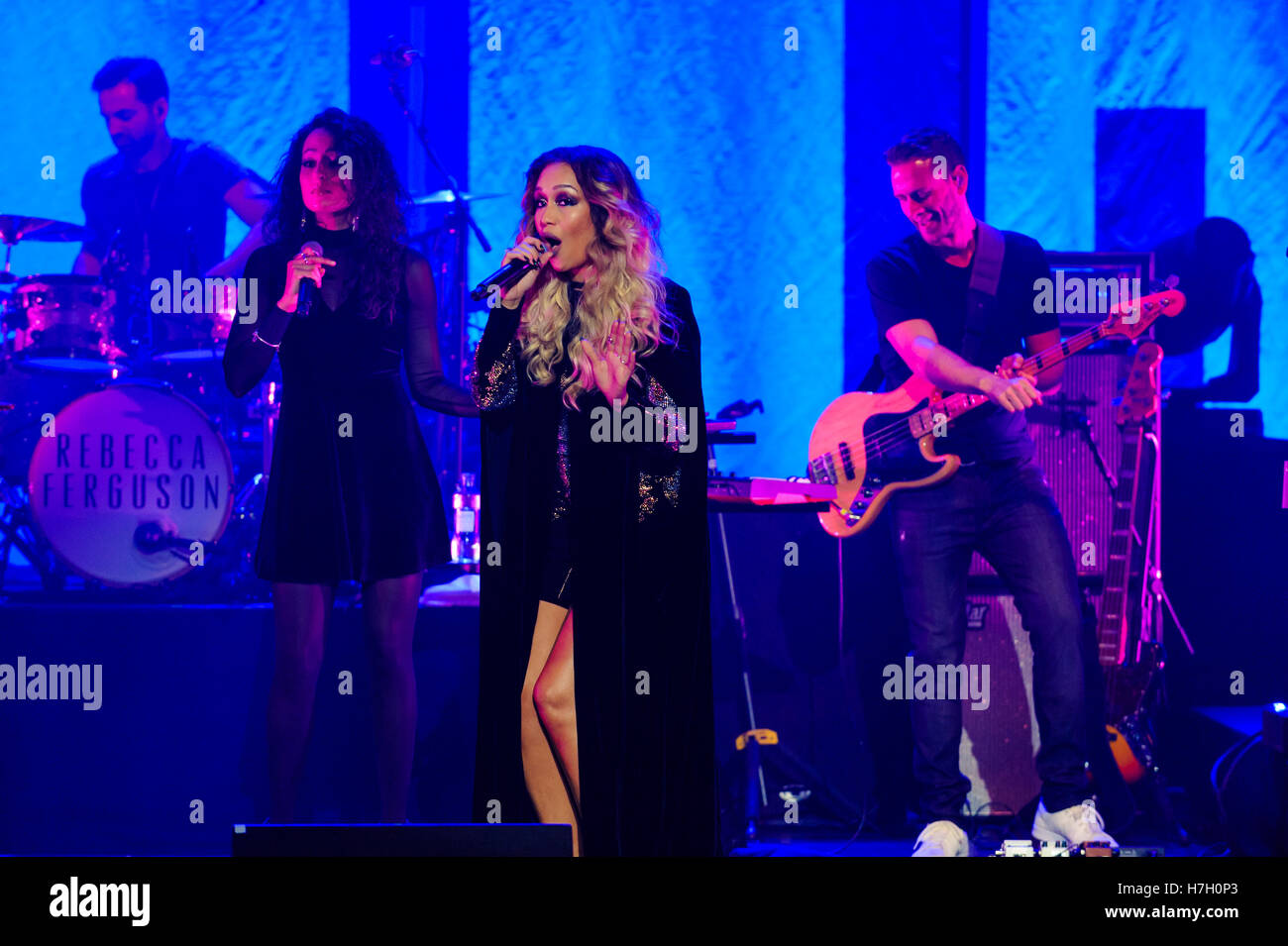 Liverpool, UK. 4th November 2016. Singer and former X Factor runner up, Rebecca Ferguson, performs her homecoming show, to a sellout audience, at the Liverpool Philharmonic Hall as part of her UK 'Superwoman' tour. © Paul Warburton Stock Photo