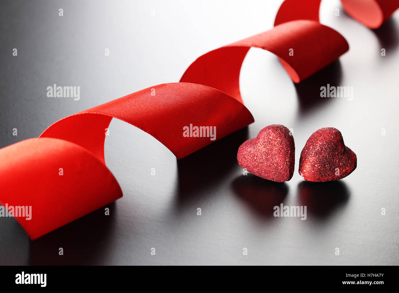 red ribbon heart Stock Photo - Alamy