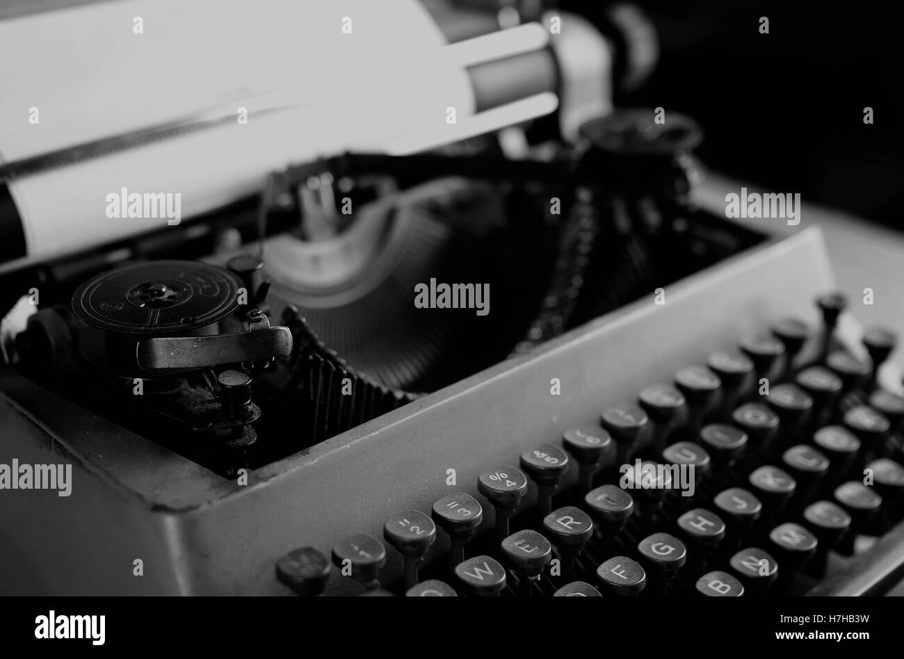 black and white retro typewriter letter Stock Photo Alamy