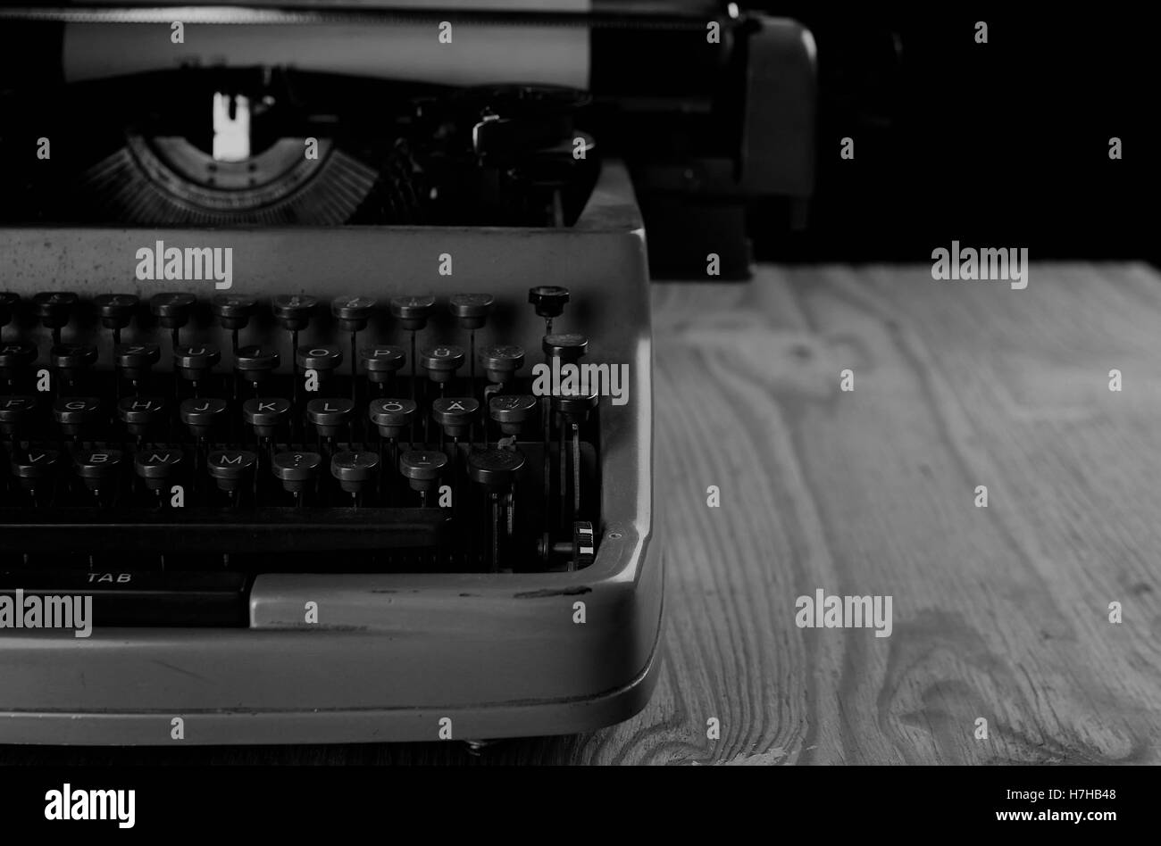 black and white retro typewriter letter Stock Photo Alamy