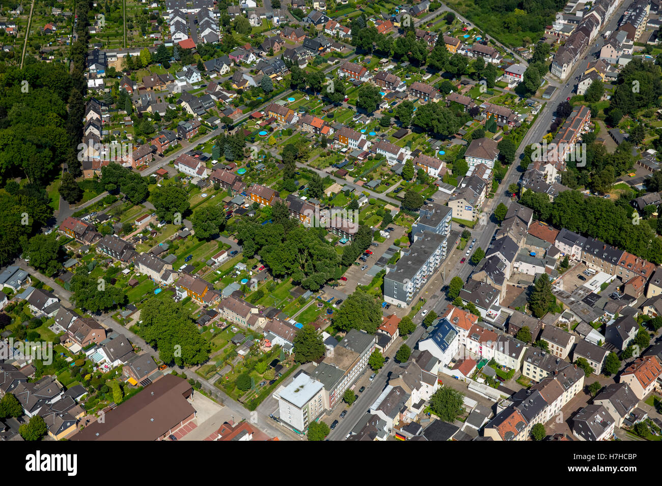 Aerial view, Bochum colony Hannover III IV Günnigfeld, miner settlement