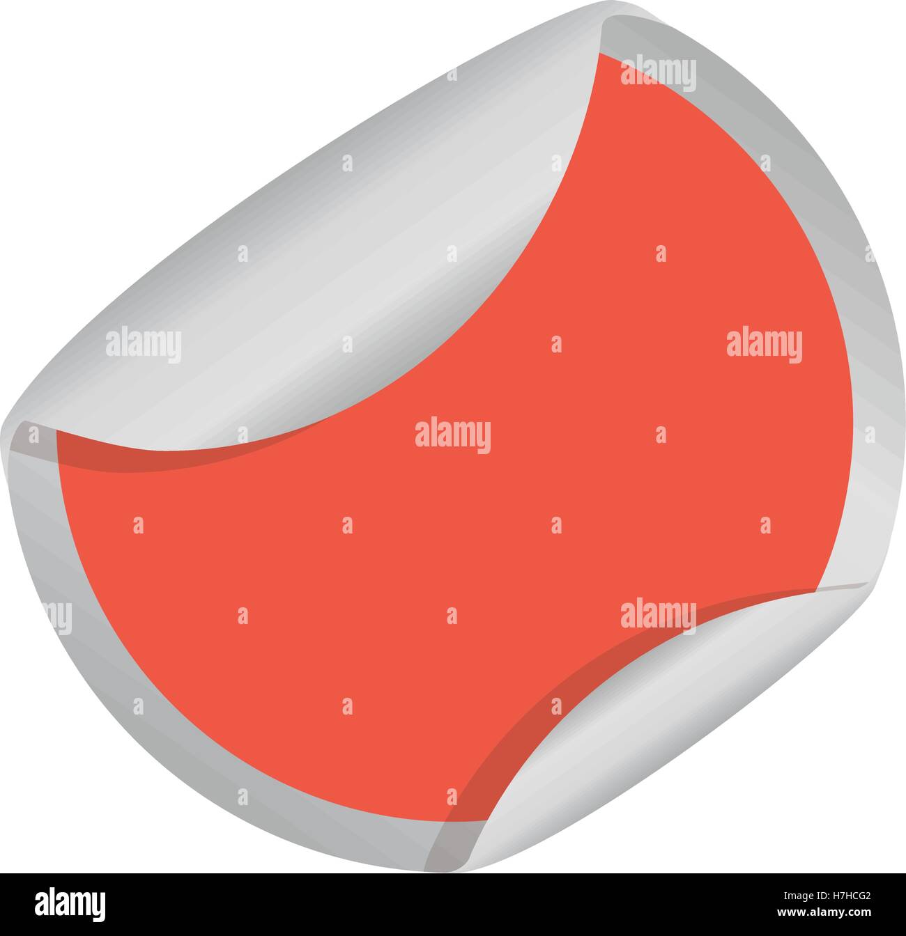 blank sticker in circle shape and red color icon over white background ...