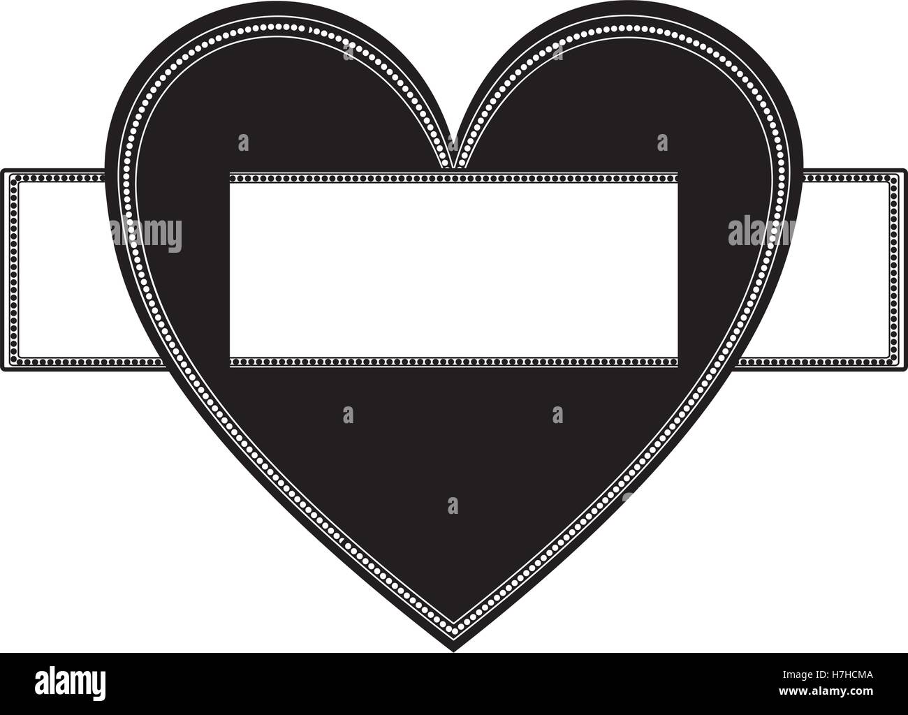 silhouette of label in heart shape icon over white background. vector ...