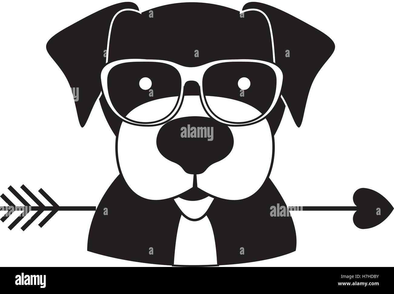 silhouette of dog cartoon with glasses. animal hipster lifestyle design.  vector illustration Stock Vector Image & Art - Alamy