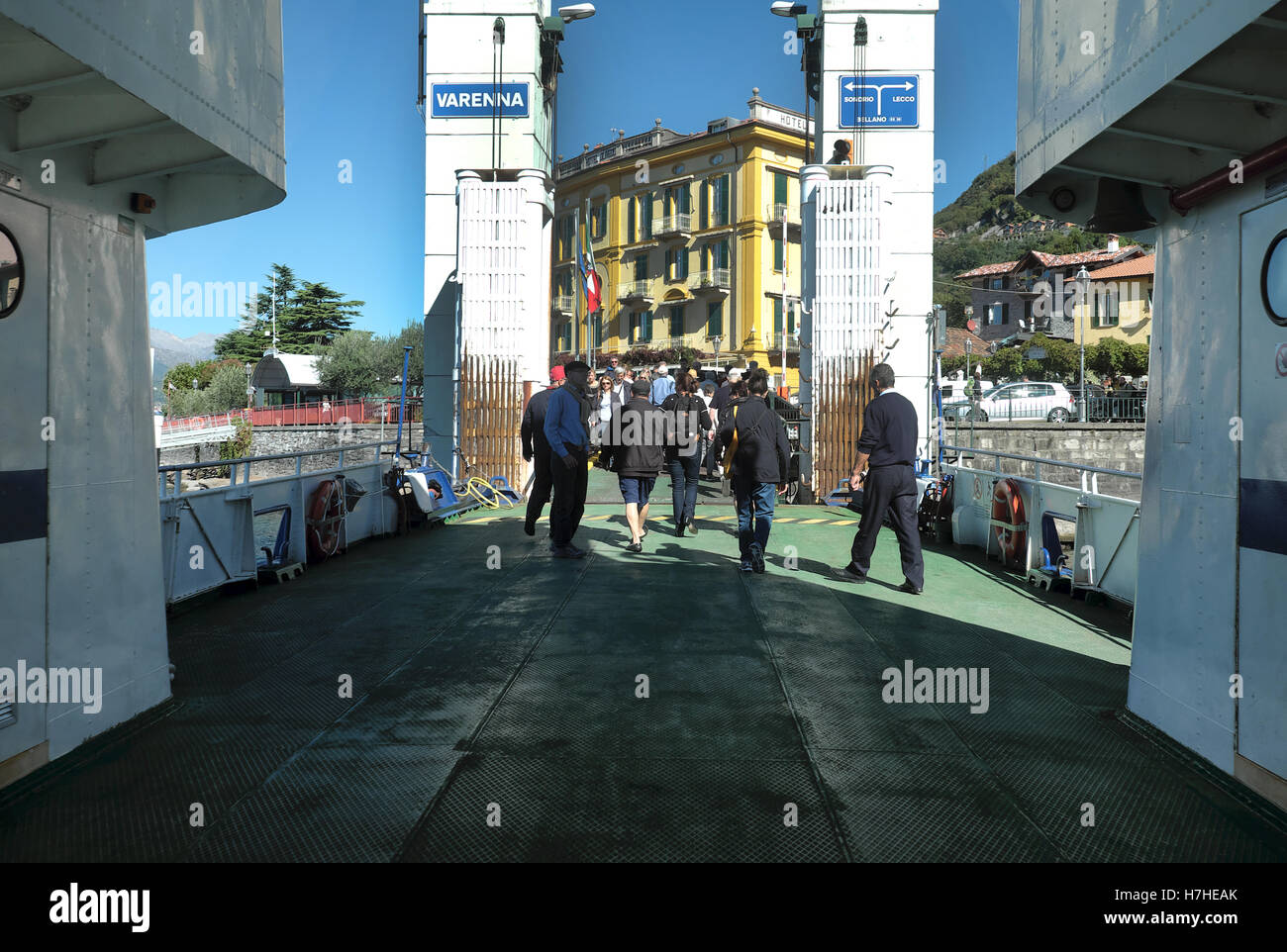 Docked Ferry, Varenna, Lake Como, Italy Stock Photo Alamy