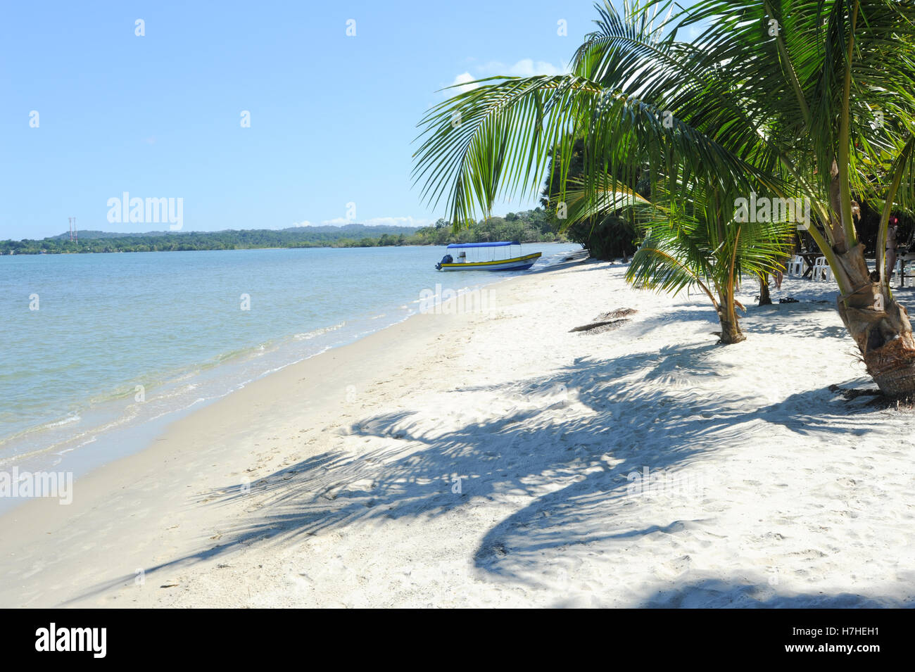 Beach of Playa Blanca near Livingston on Guatemala Stock Photo