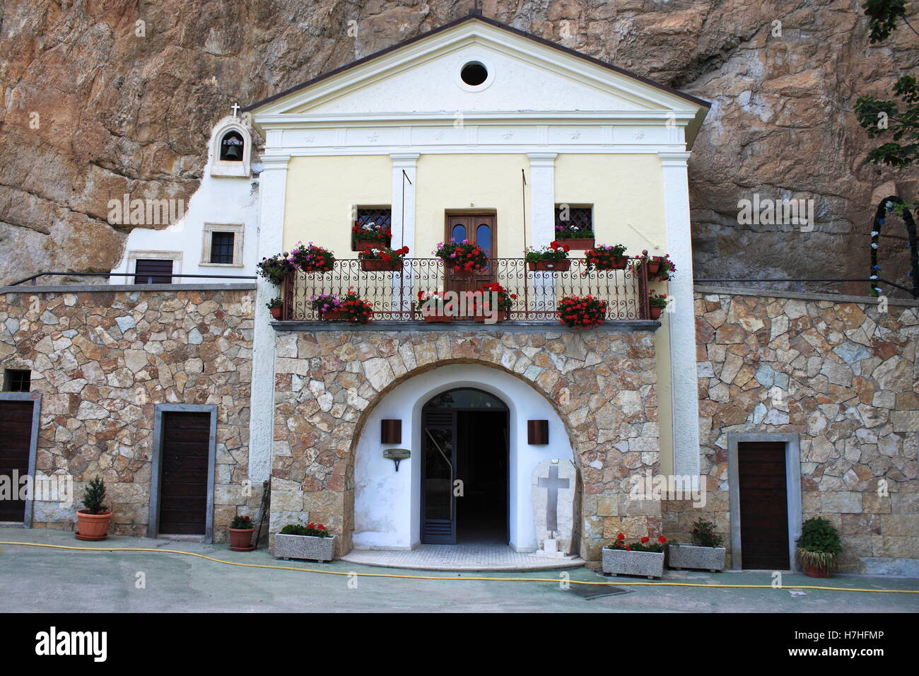 Shrine Of The Most Holy Trinity Shrine of the Most Holy Trinity of Vallepietra. Lazio, Italy Stock