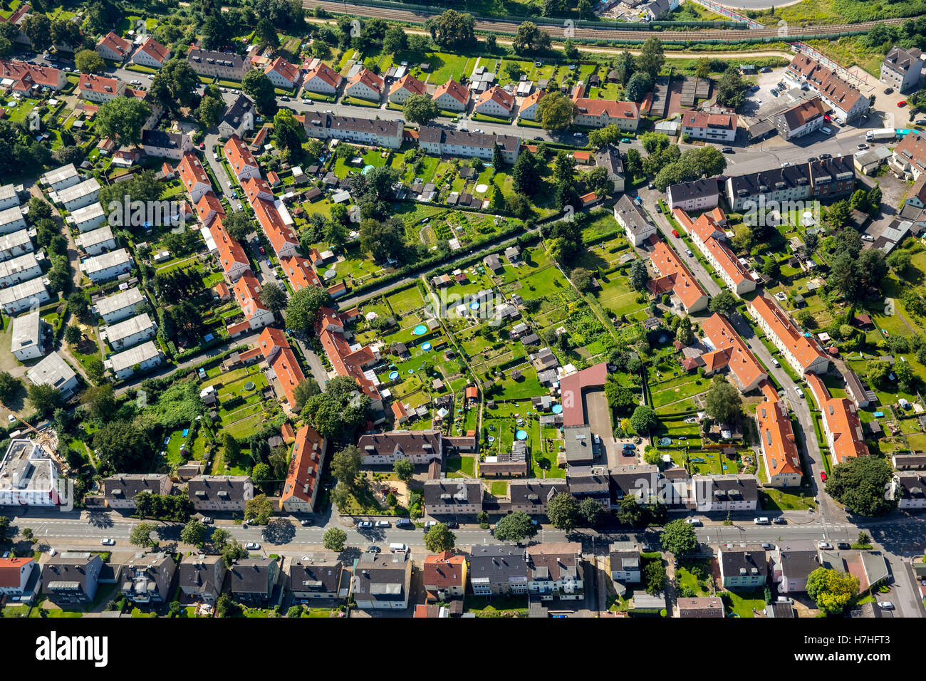 Aerial view, DortmundEving settlement Prince Hardenberg, housing