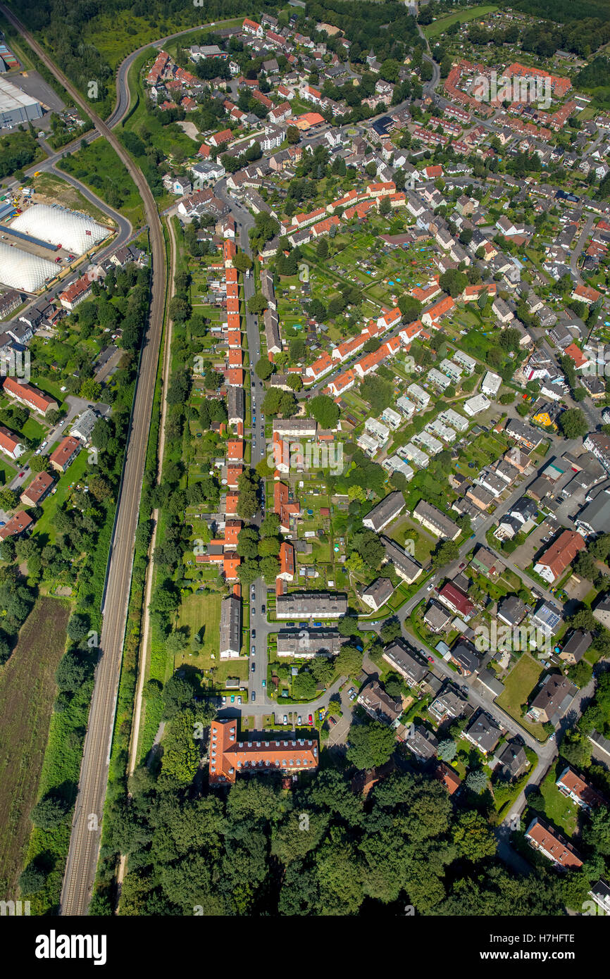 Aerial view, DortmundEving settlement Prince Hardenberg, housing