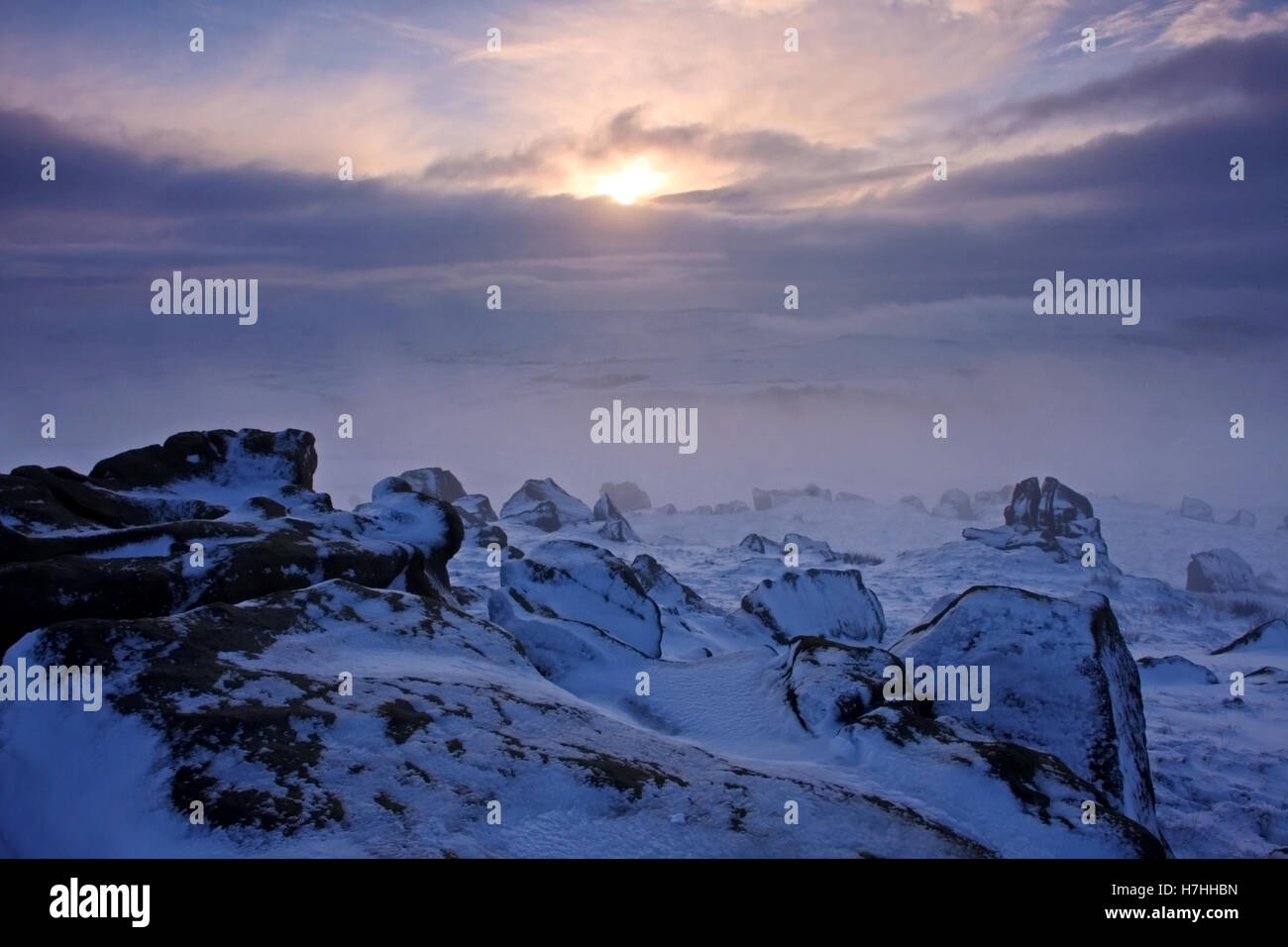Bridestone Rocks Winter Evening at Bridestone Rocks Stock Photo - Alamy