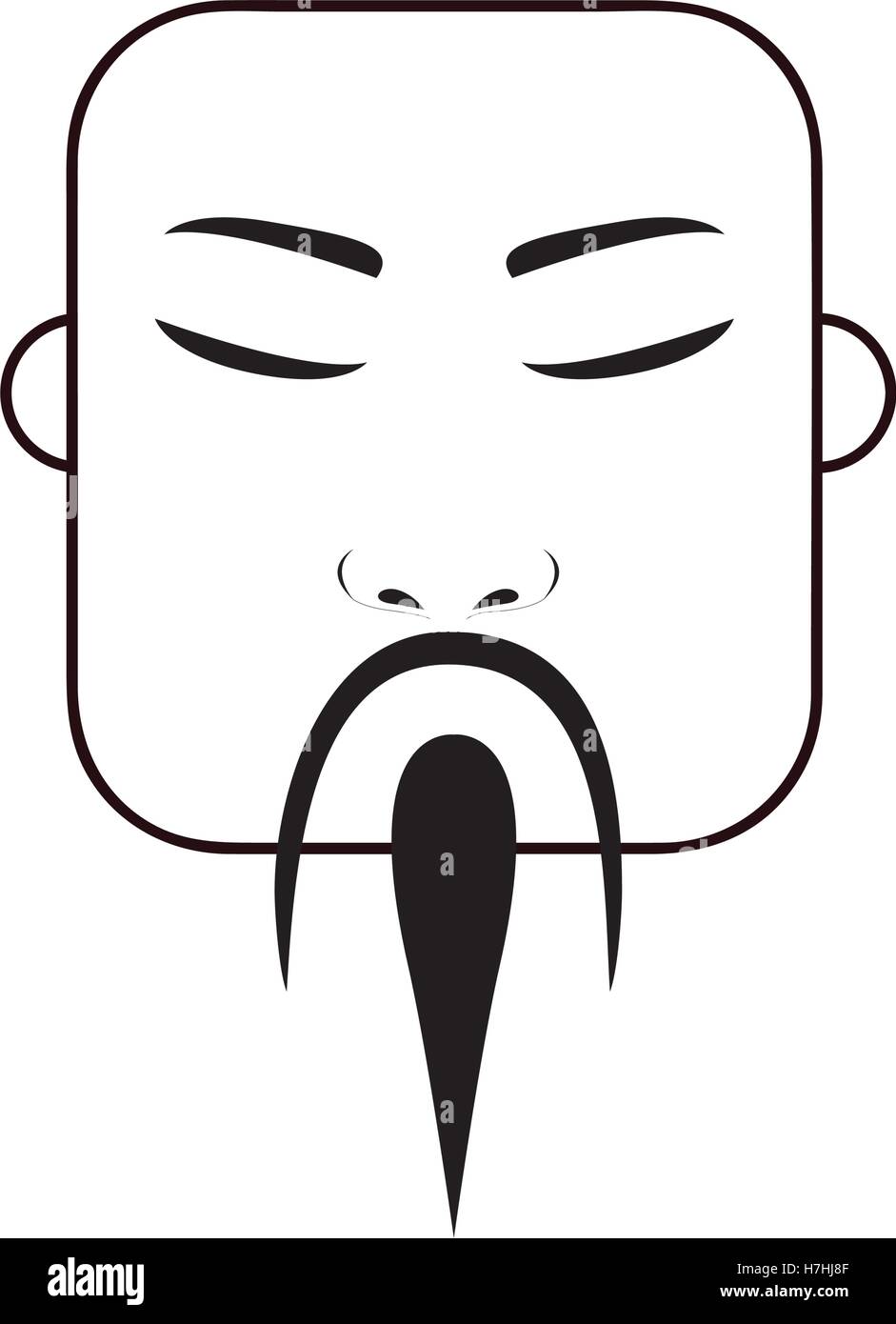 east asian traditional man icon image vector illustration design Stock Vector