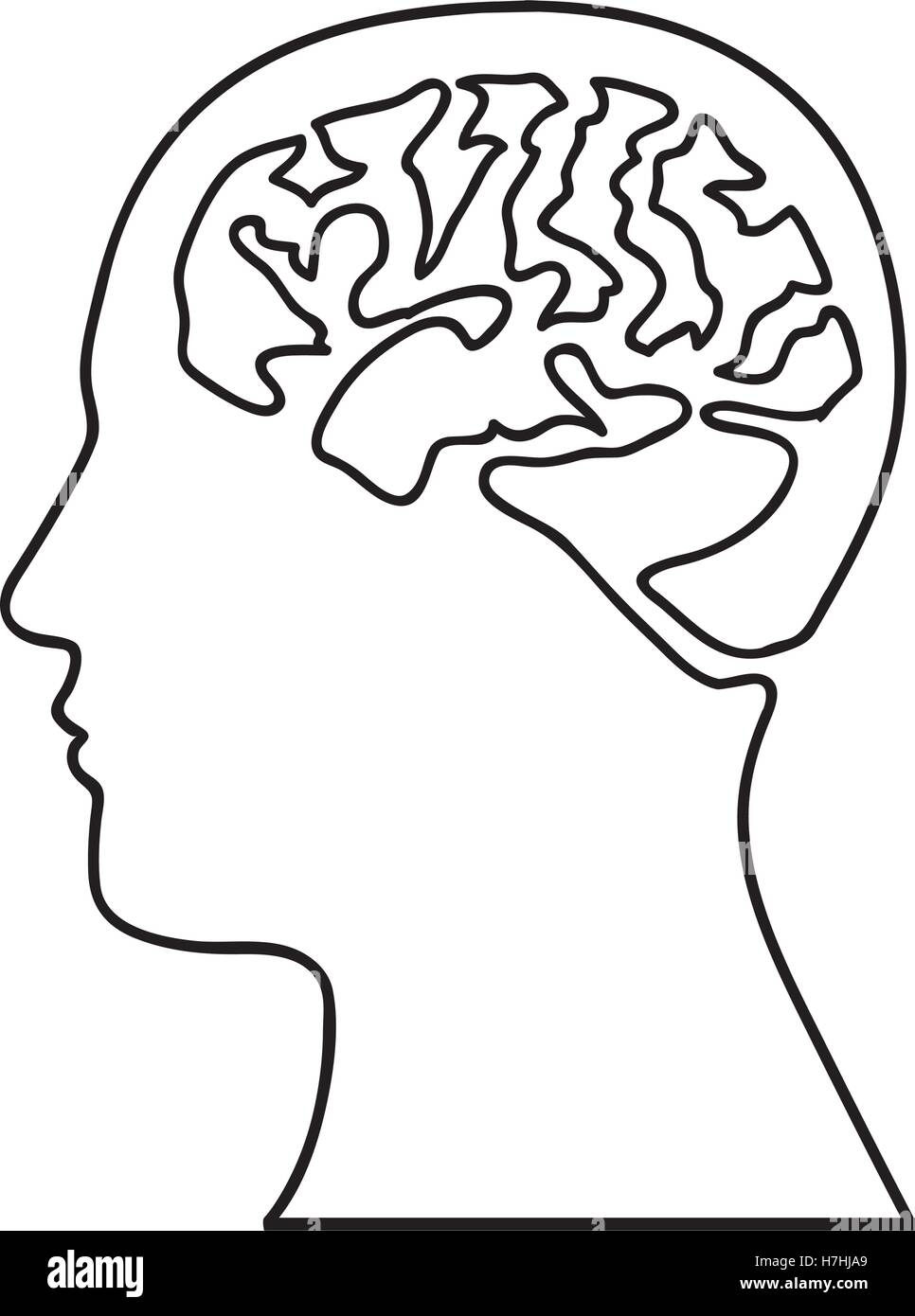 human brain doodle icon image vector illustration design Stock Vector ...