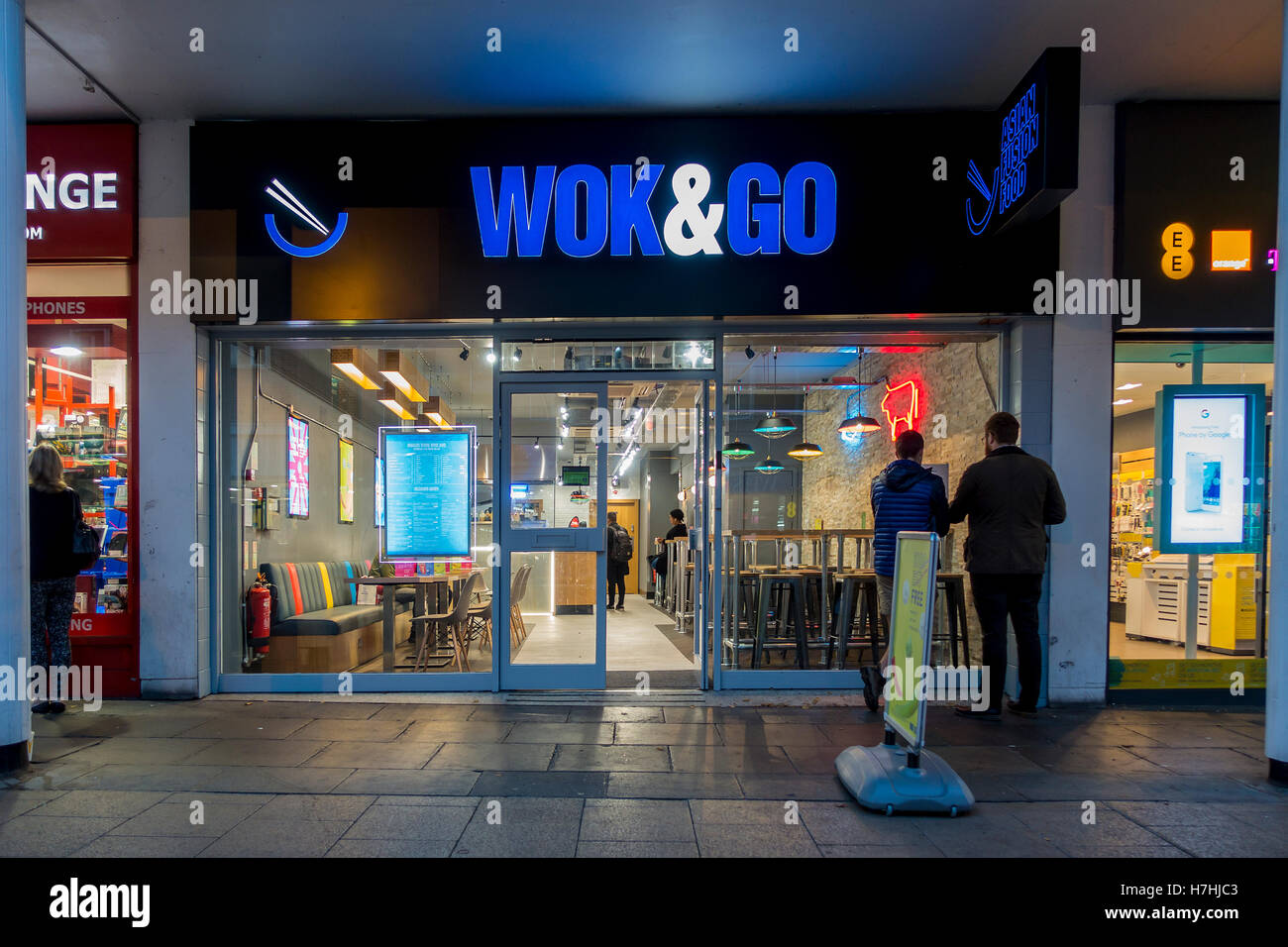 Wok & Go  Asian Fusion Food Fast Food Outlet Canterbury Kent Stock Photo